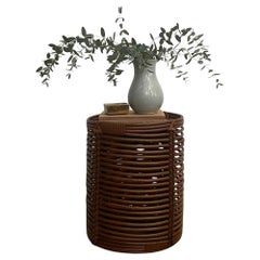 Tito Agnoli Italienischer Mid Century Beistelltisch aus Rattan und Bambus
