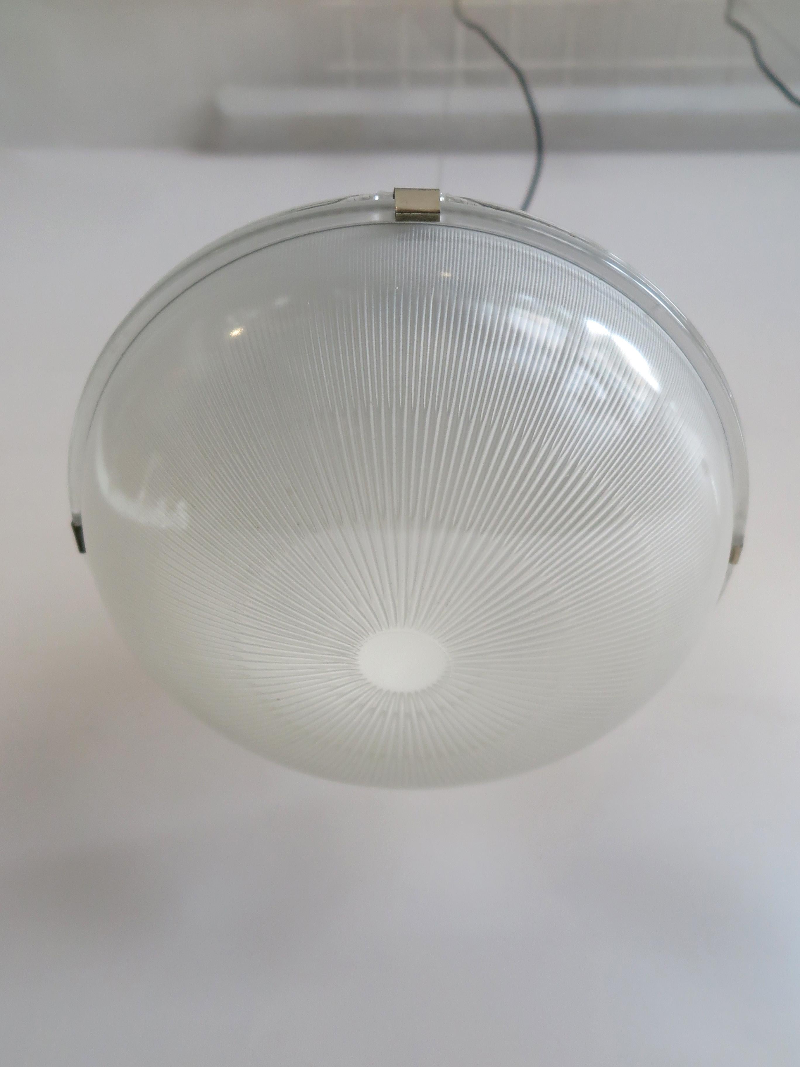 Tito Agnoli Italian Mid-Century Glass Pendant Lamps for Oluce, 1959 5