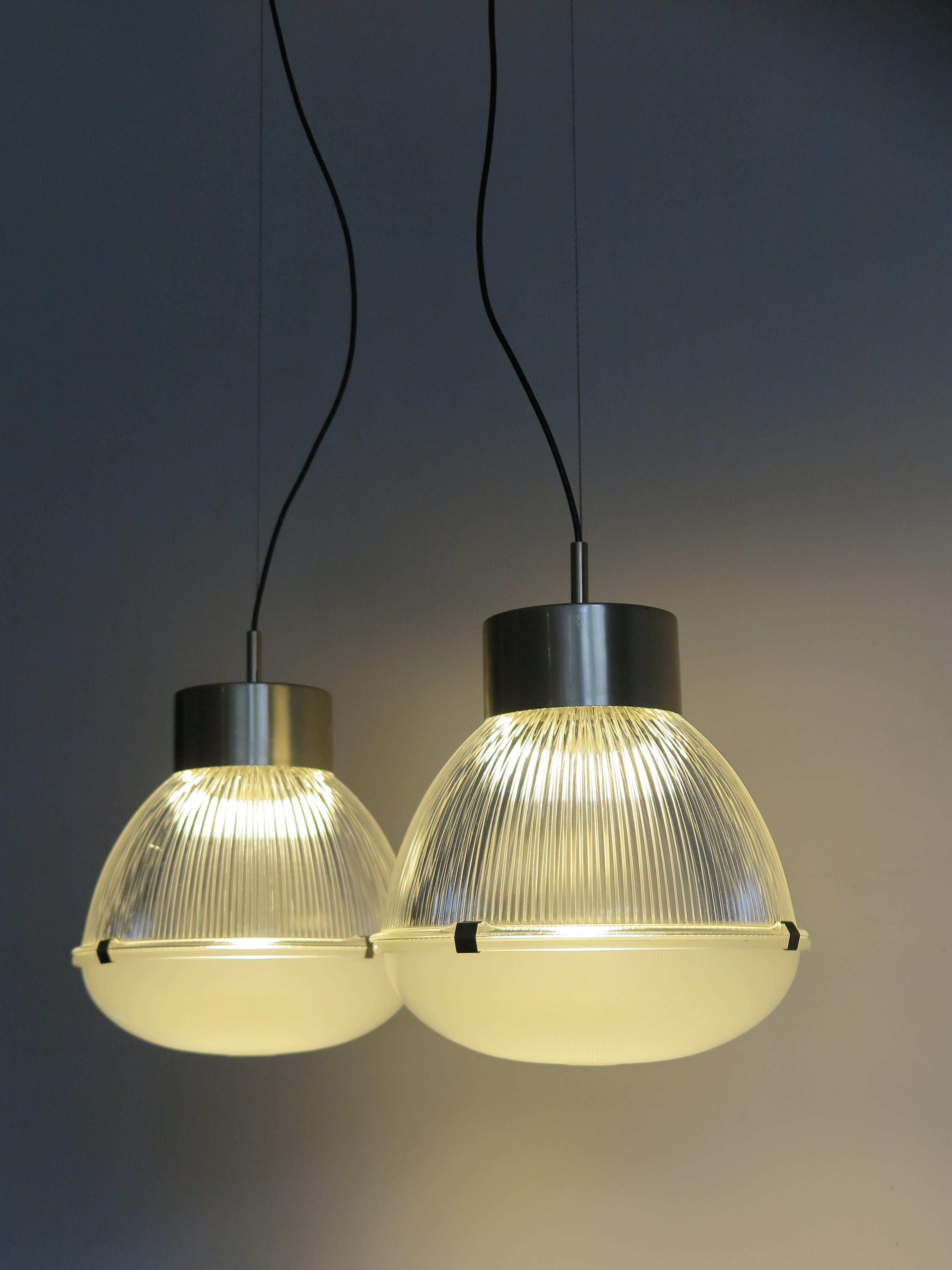 Mid-Century Modern Tito Agnoli Italian Mid-Century Glass Pendant Lamps for Oluce, 1959