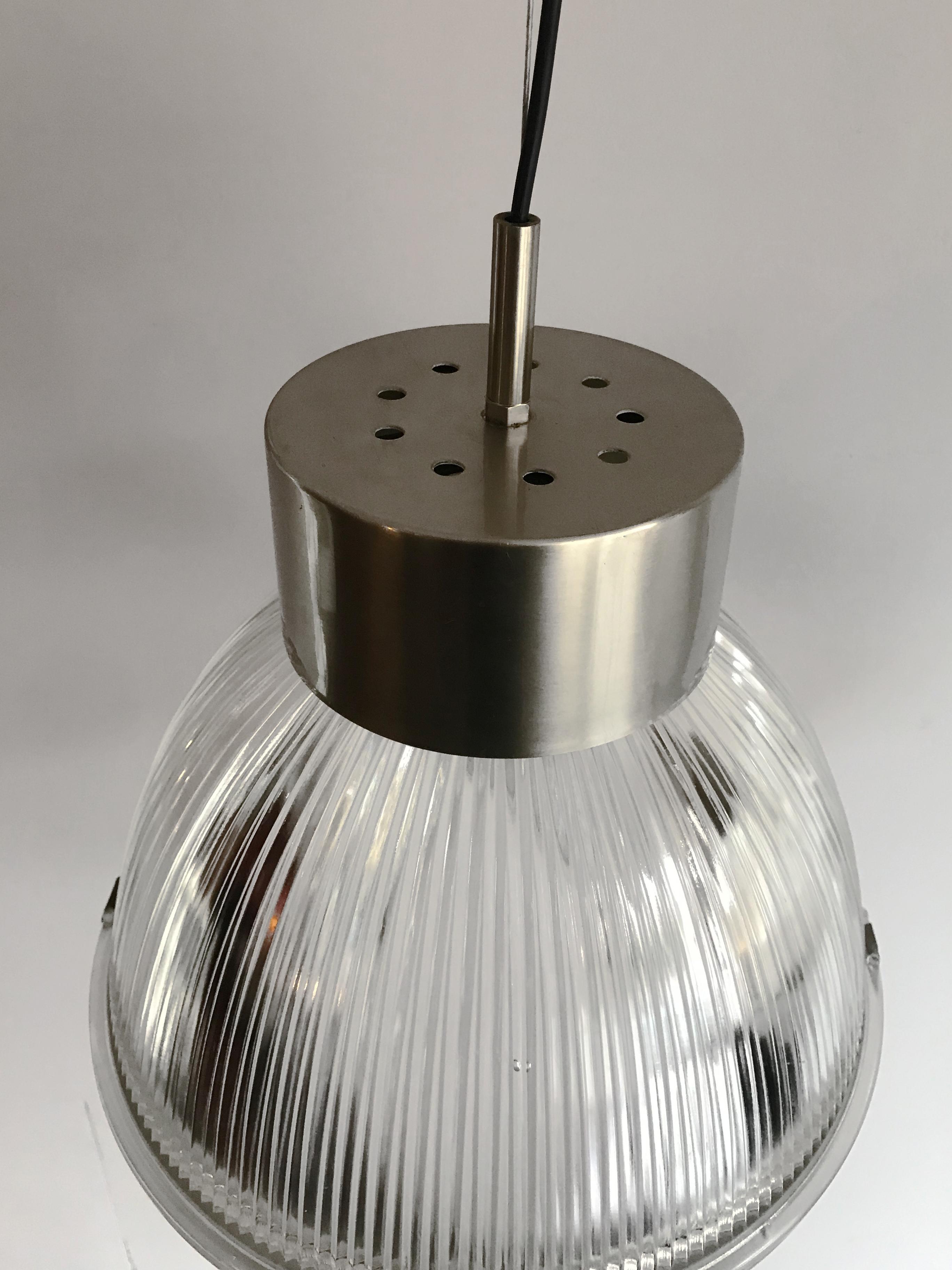 Metal Tito Agnoli Italian Mid-Century Glass Pendant Lamps for Oluce, 1959