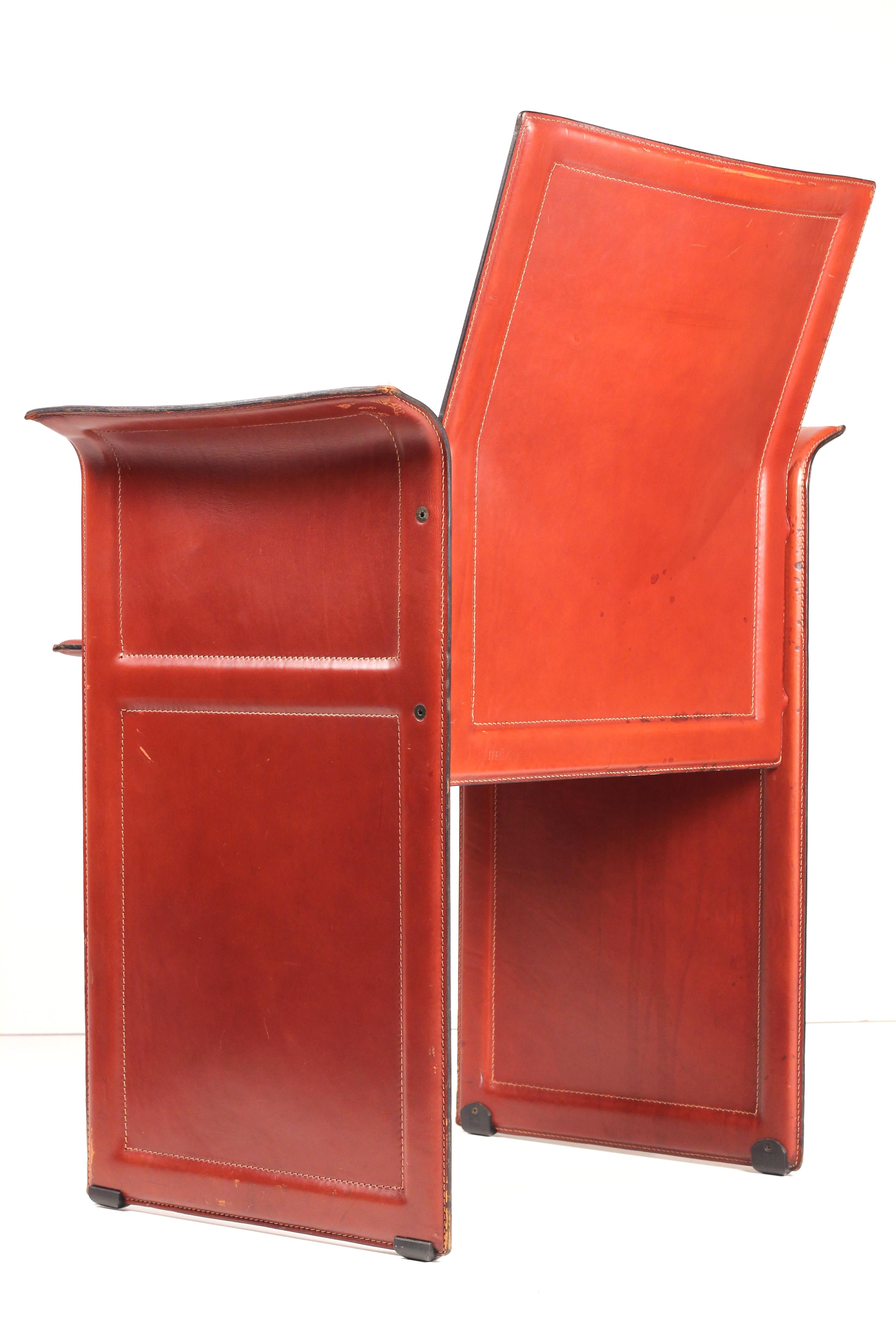 Silla de cuero Korium Tito Agnoli (años 70) de Matteo Grassi - Postmodernismo italiano en venta 5