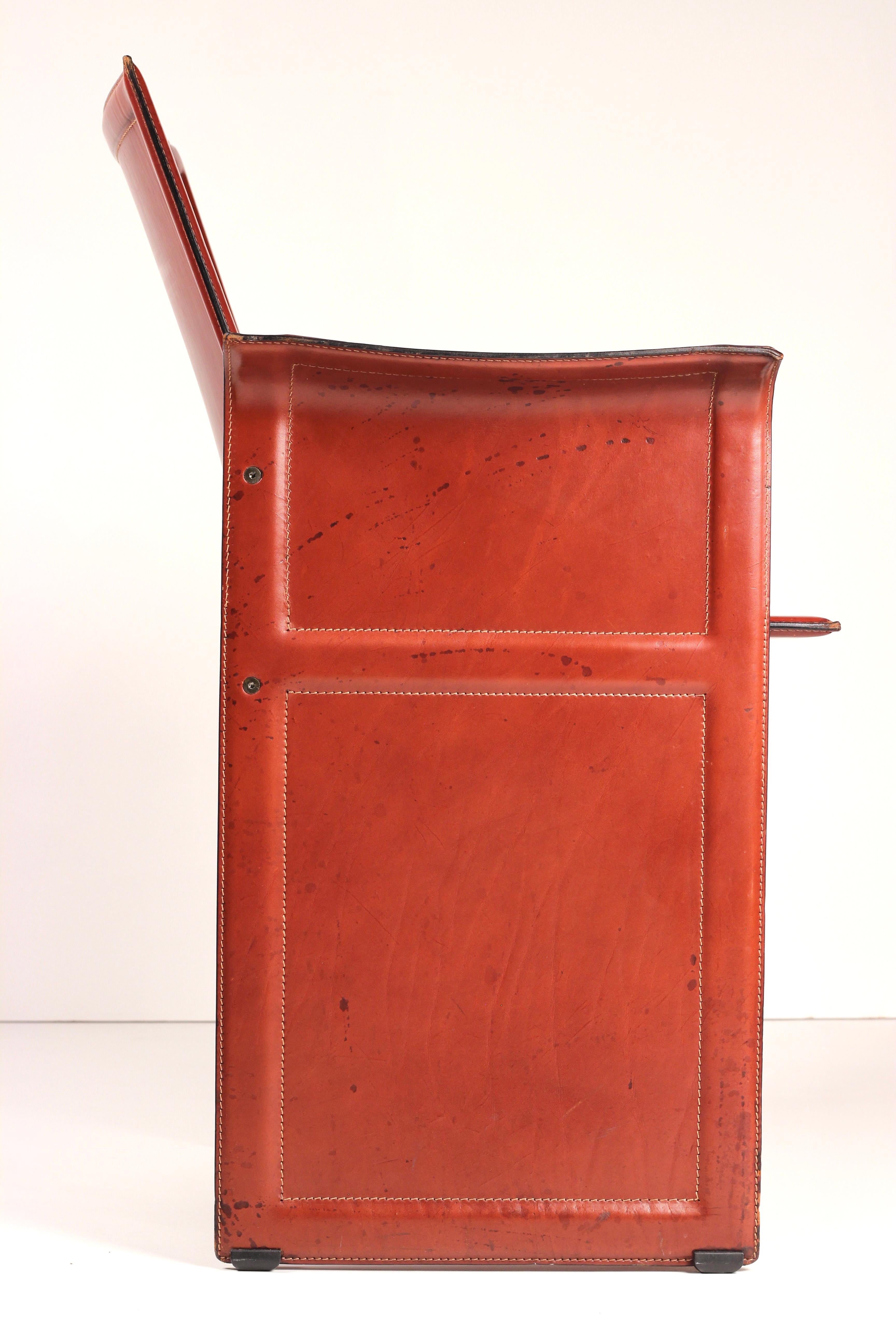Silla de cuero Korium Tito Agnoli (años 70) de Matteo Grassi - Postmodernismo italiano en venta 8