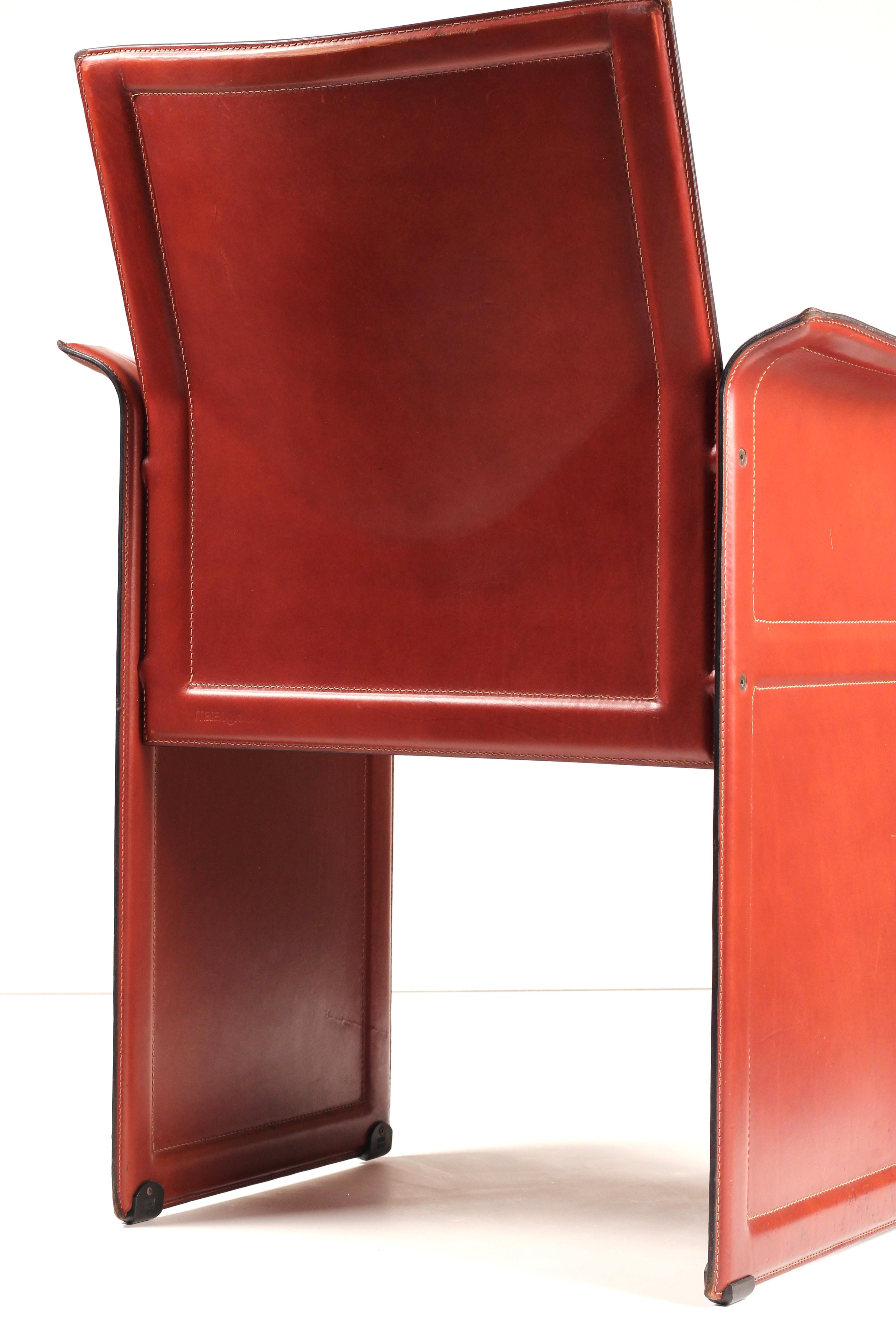 Silla de cuero Korium Tito Agnoli (años 70) de Matteo Grassi - Postmodernismo italiano Posmoderno en venta