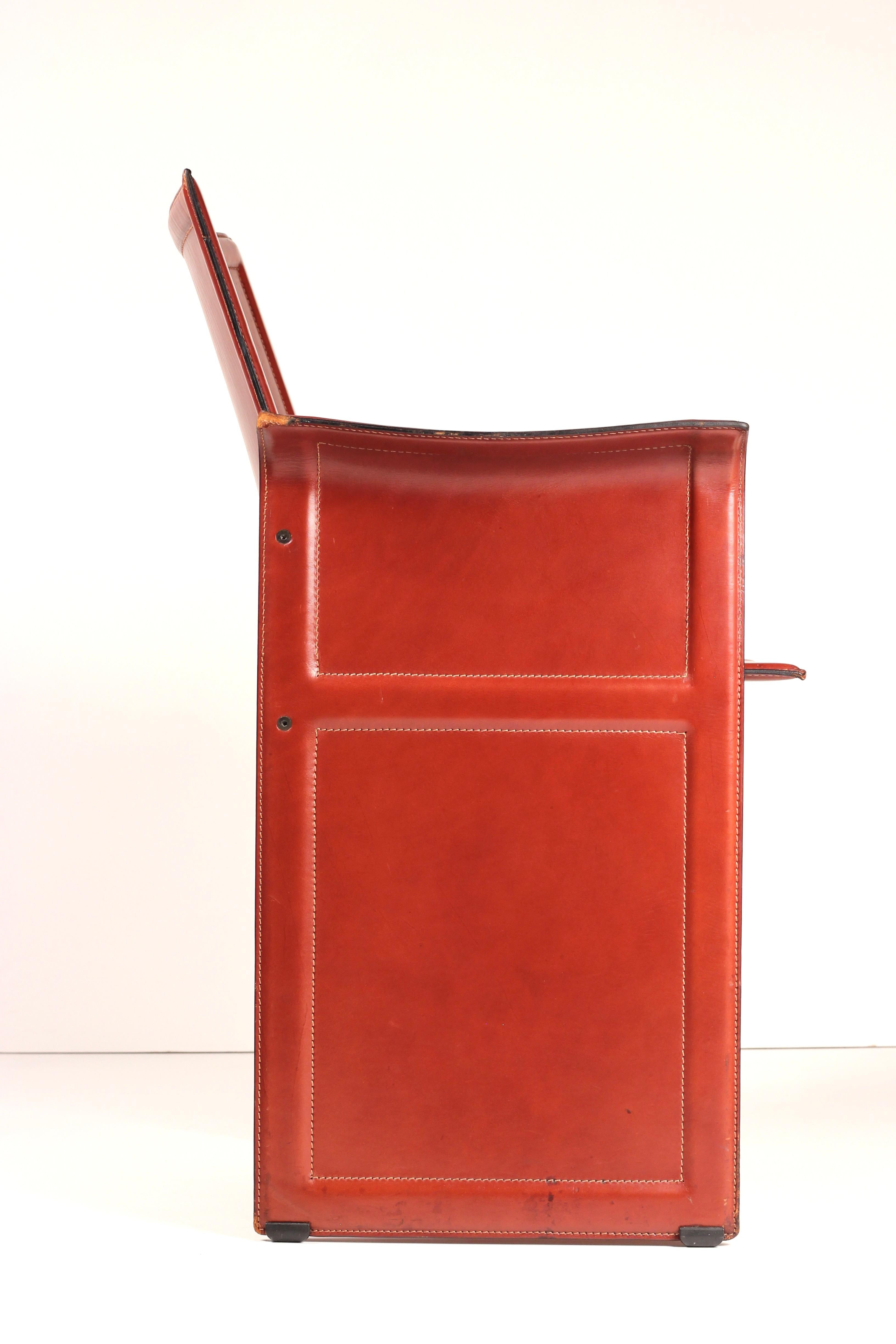 Silla de cuero Korium Tito Agnoli (años 70) de Matteo Grassi - Postmodernismo italiano Posmoderno en venta