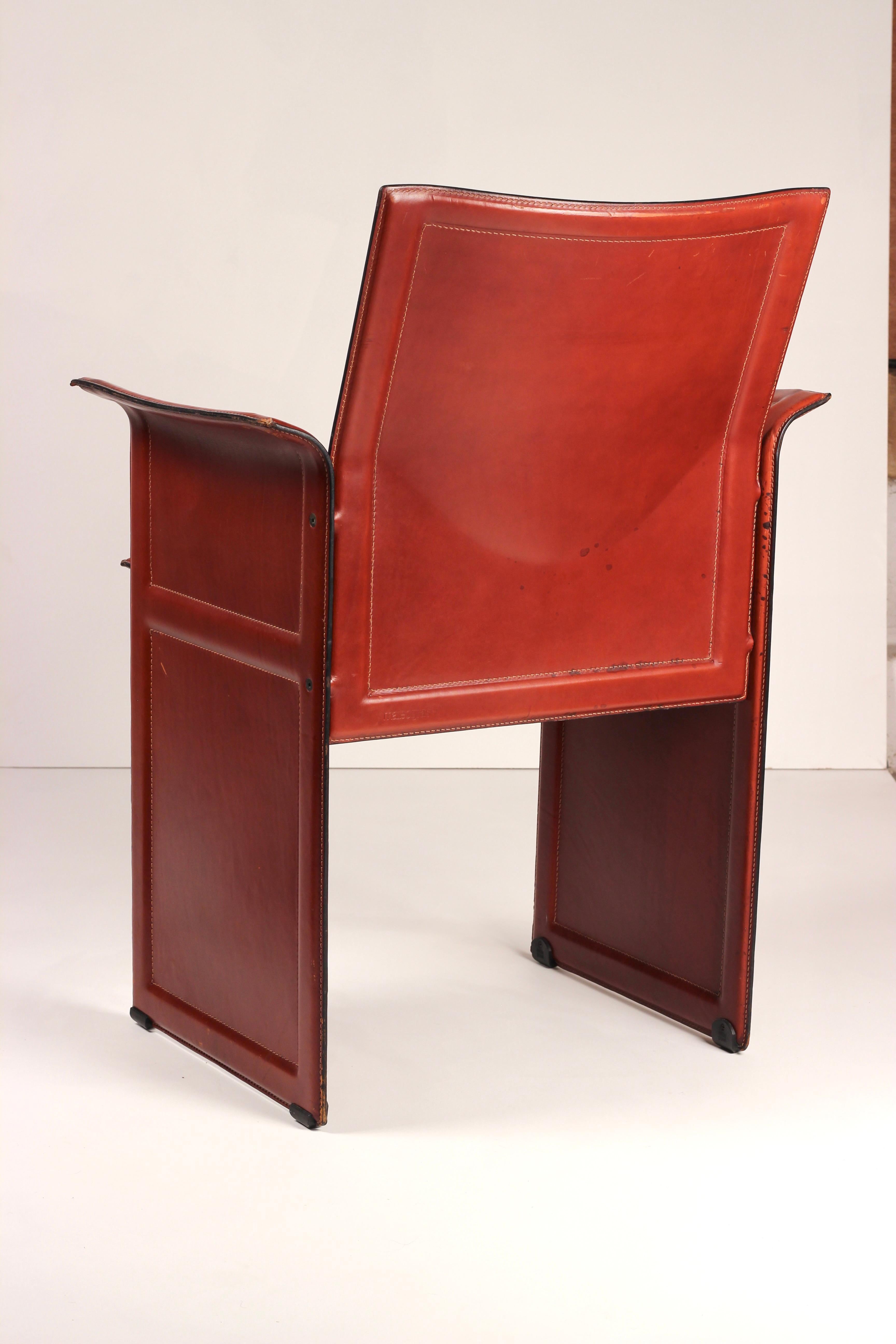 Silla de cuero Korium Tito Agnoli (años 70) de Matteo Grassi - Postmodernismo italiano en Bueno estado para la venta en London, GB
