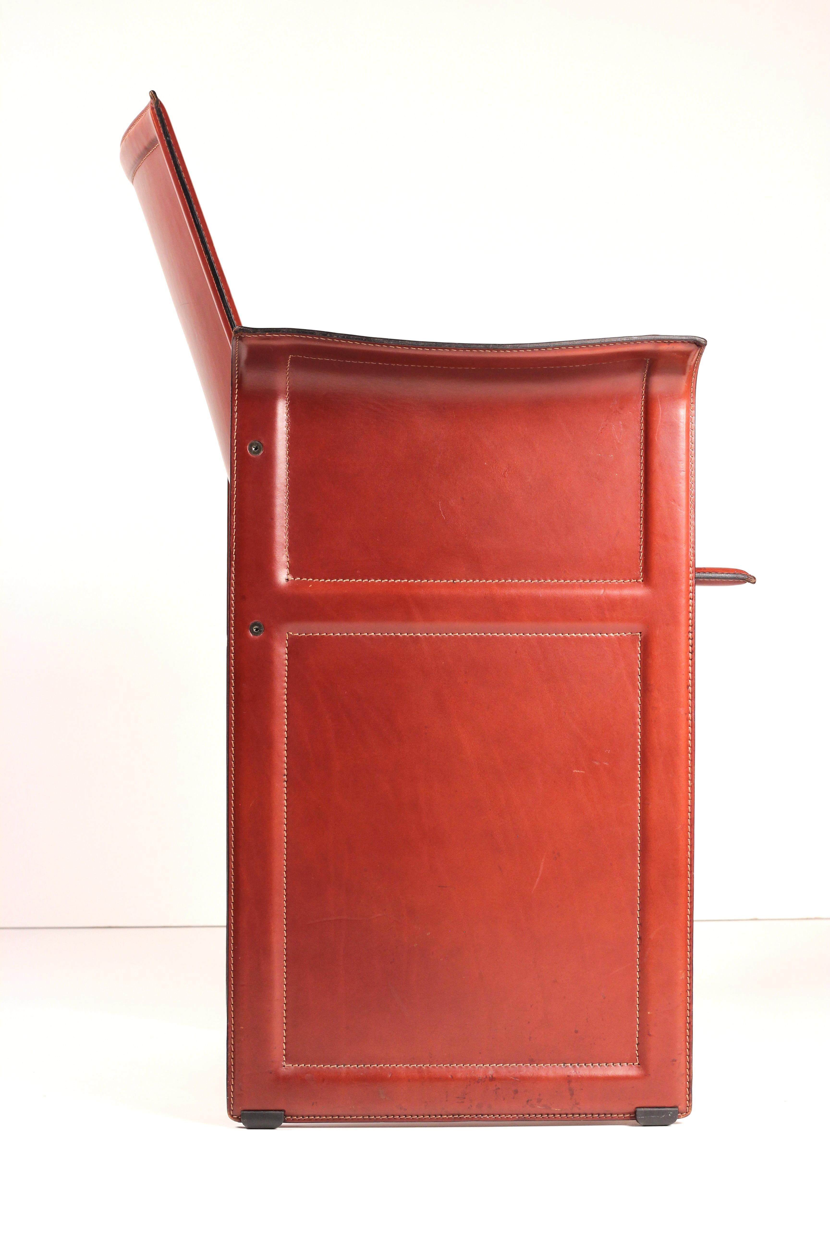 Silla de cuero Korium Tito Agnoli (años 70) de Matteo Grassi - Postmodernismo italiano en Bueno estado para la venta en London, GB