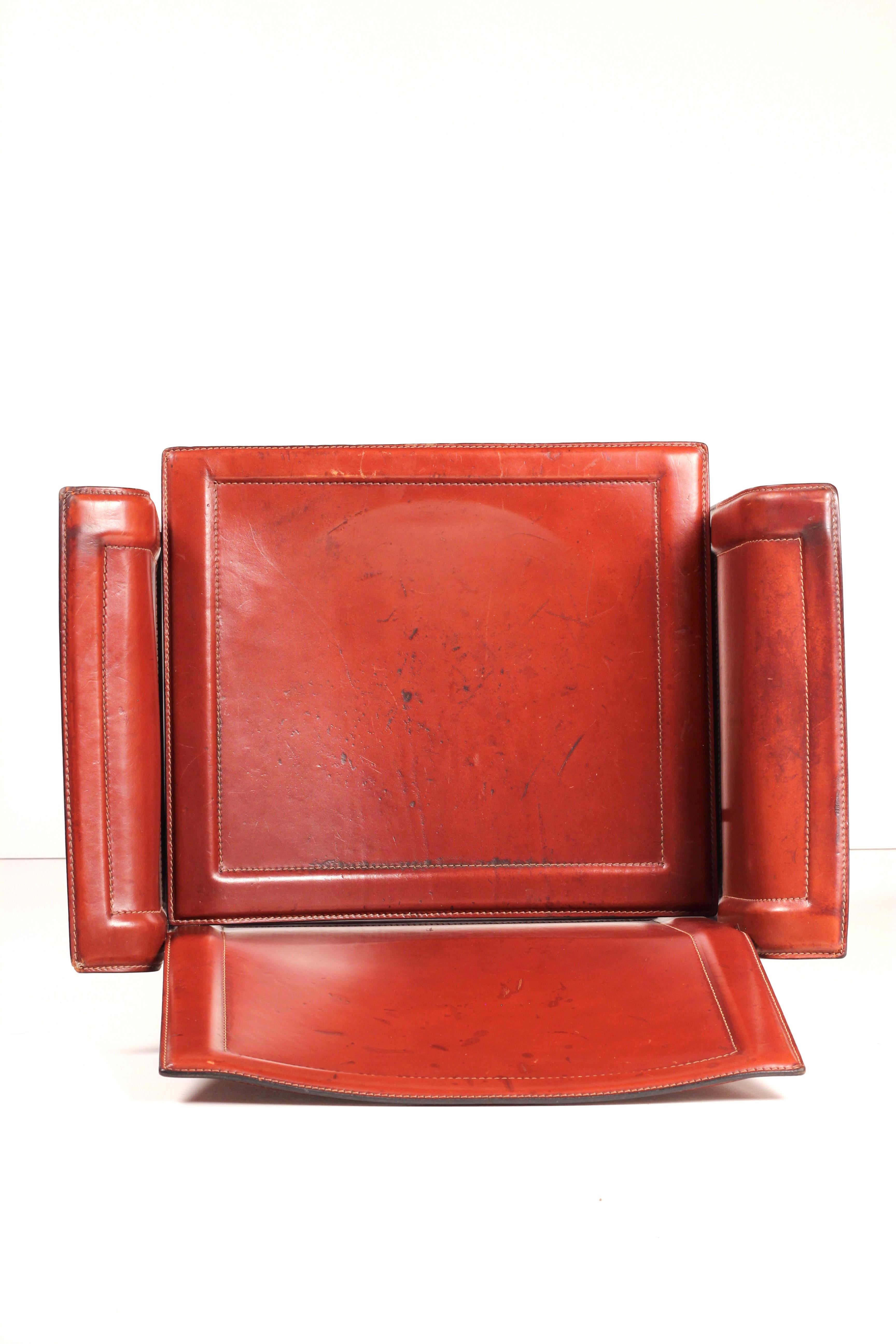 Silla de cuero Korium Tito Agnoli (años 70) de Matteo Grassi - Postmodernismo italiano en venta 1
