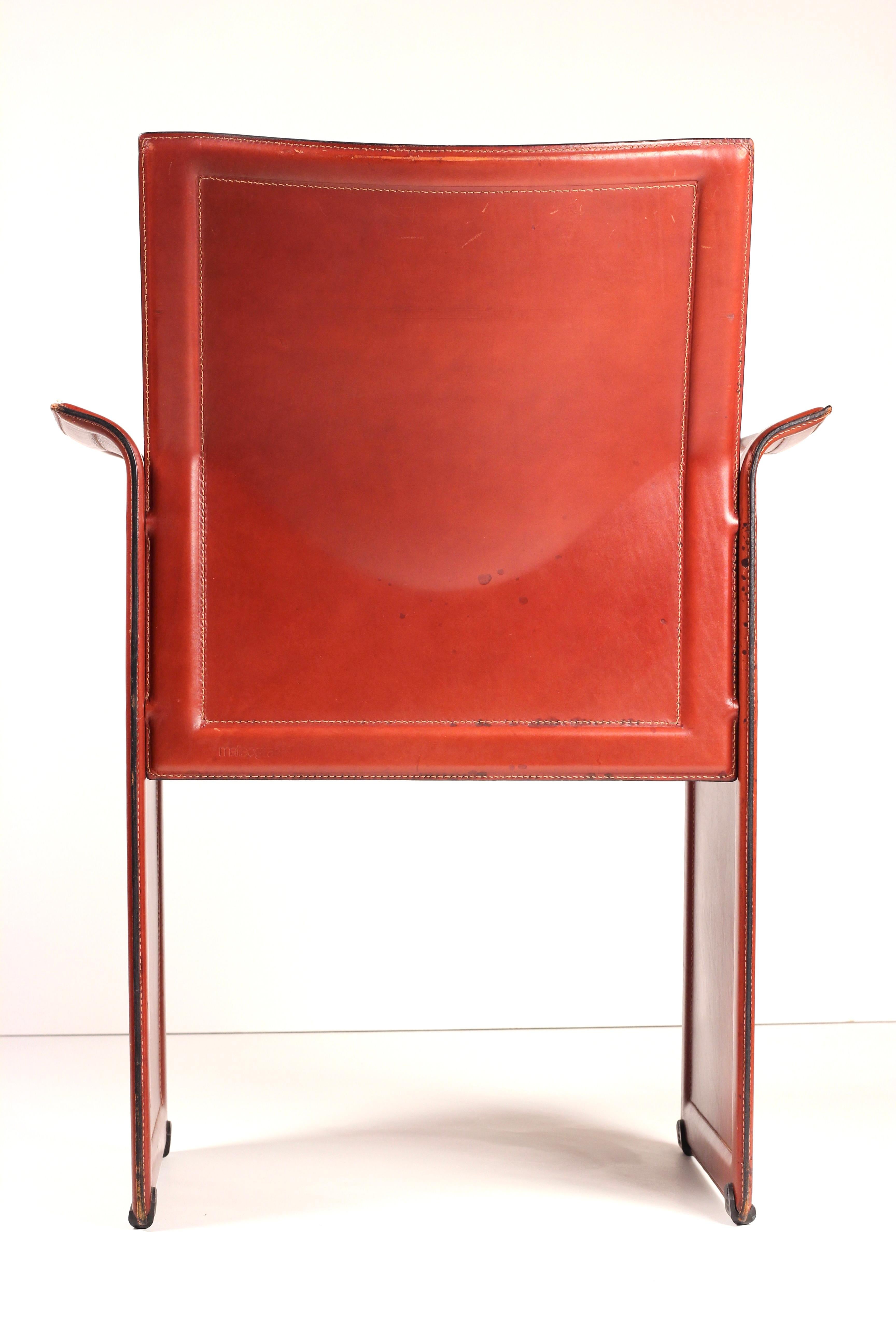 Silla de cuero Korium Tito Agnoli (años 70) de Matteo Grassi - Postmodernismo italiano en venta 2