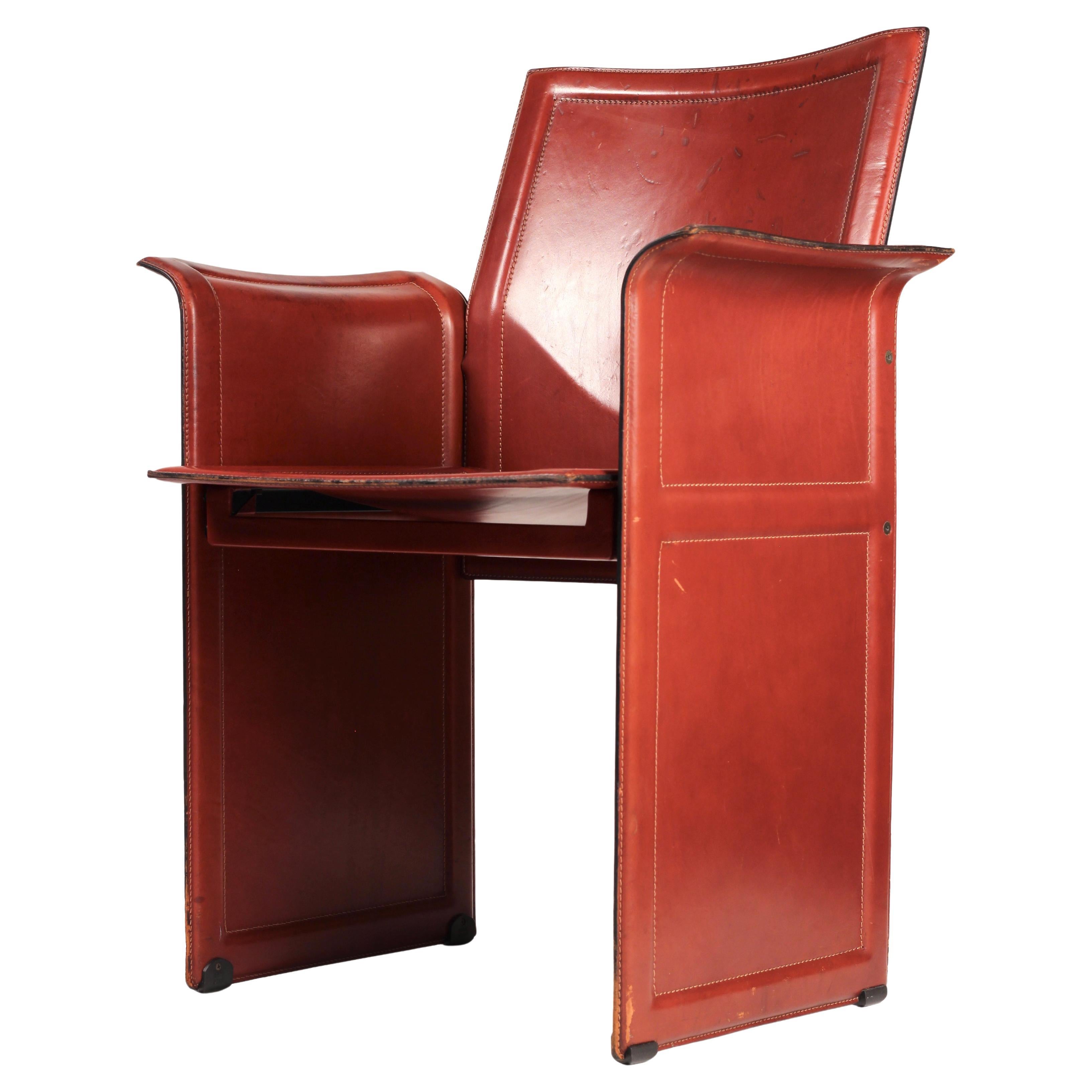 Silla de cuero Korium Tito Agnoli (años 70) de Matteo Grassi - Postmodernismo italiano