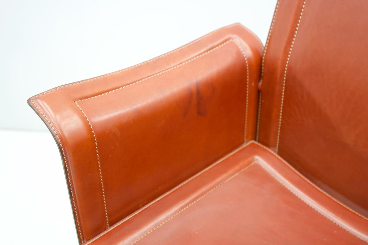 Tito Agnoli Korium Leather Chair by Matteo Grassi, Italy, 1970s 4