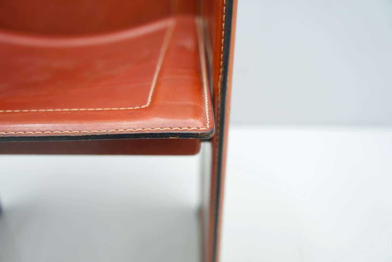 Tito Agnoli Korium Leather Chair by Matteo Grassi, Italy, 1970s 5