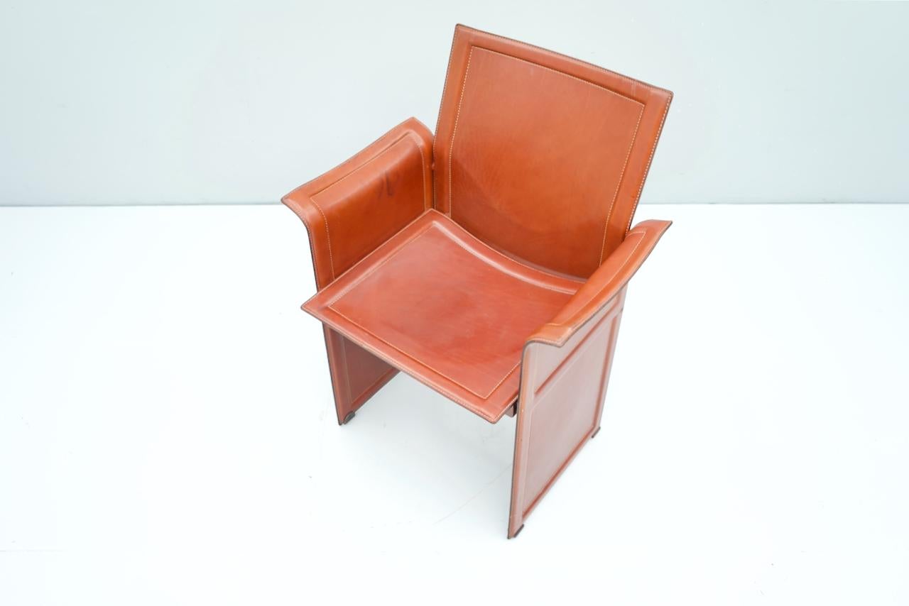 Italian Tito Agnoli Korium Leather Chair by Matteo Grassi, Italy, 1970s