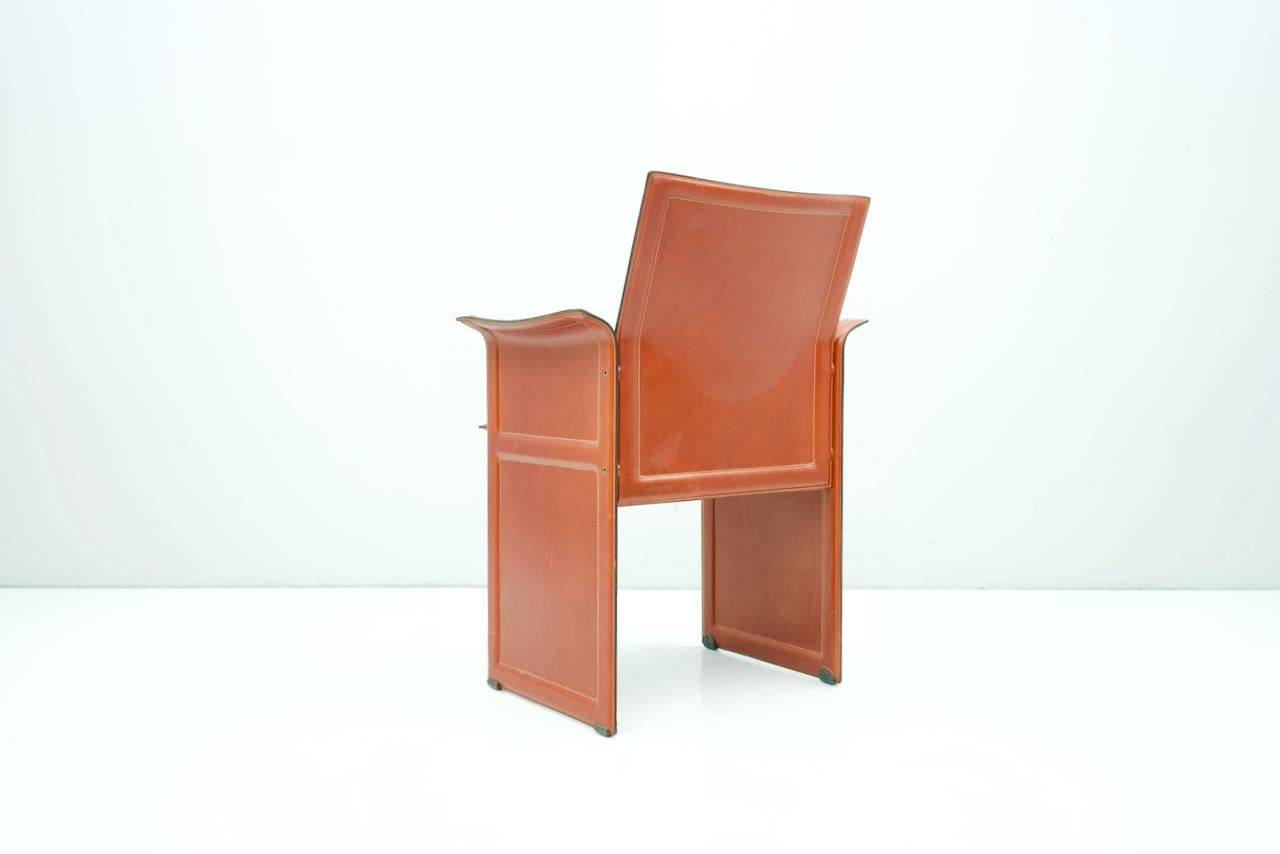 Tito Agnoli Korium Leather Chair by Matteo Grassi, Italy, 1970s In Good Condition In Frankfurt / Dreieich, DE