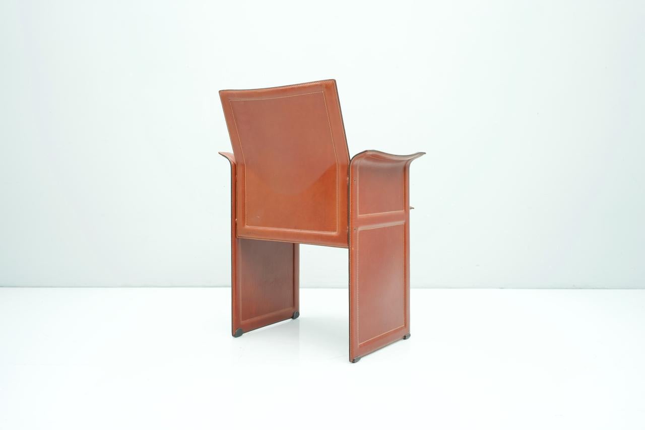 Late 20th Century Tito Agnoli Korium Leather Chair by Matteo Grassi, Italy, 1970s