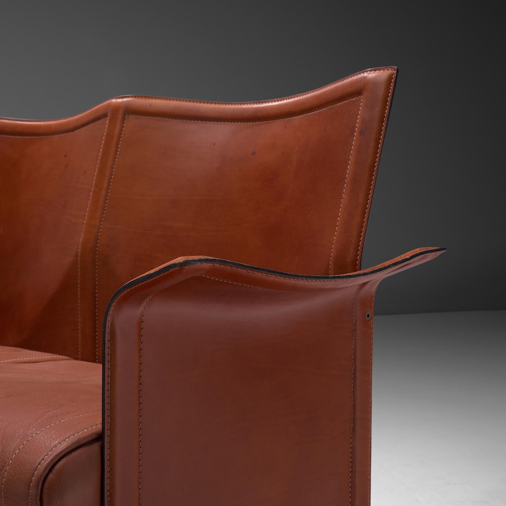 Mid-Century Modern Tito Agnoli 'Korium' Sofa in Cognac Leather