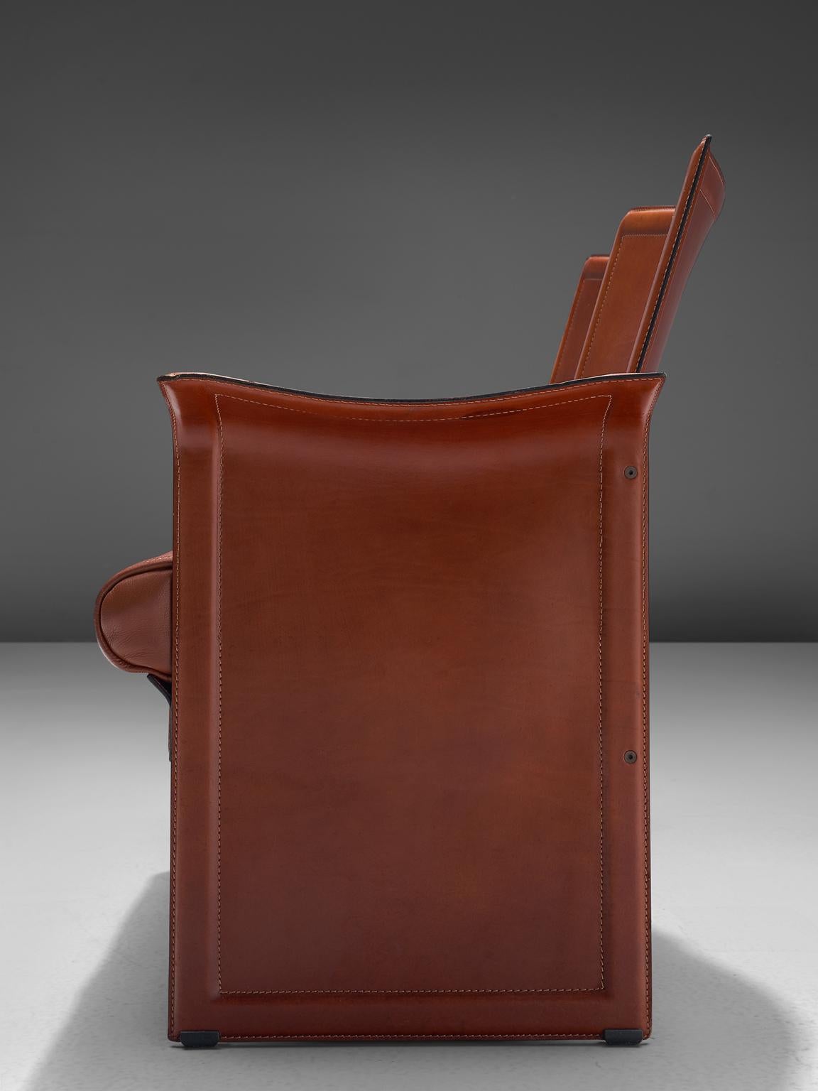 Tito Agnoli 'Korium' Sofa in Cognac Leather (Ende des 20. Jahrhunderts)