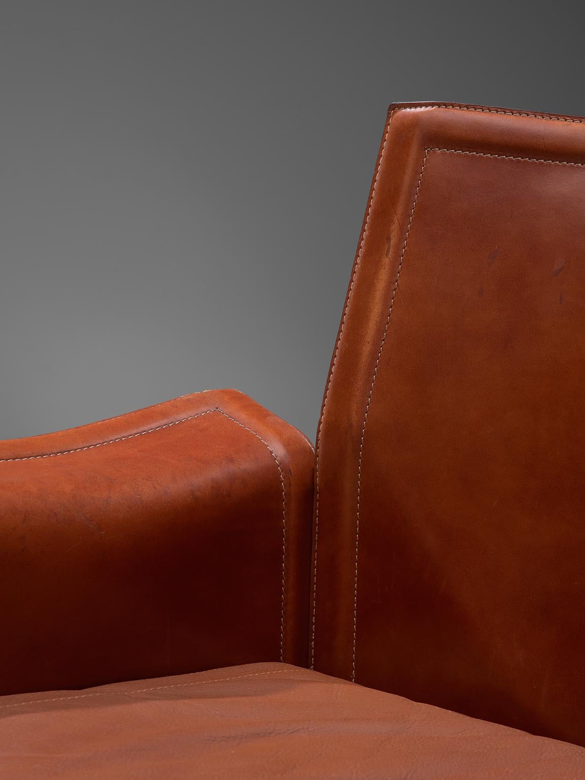 Tito Agnoli 'Korium' Sofa in Cognac Leather 1