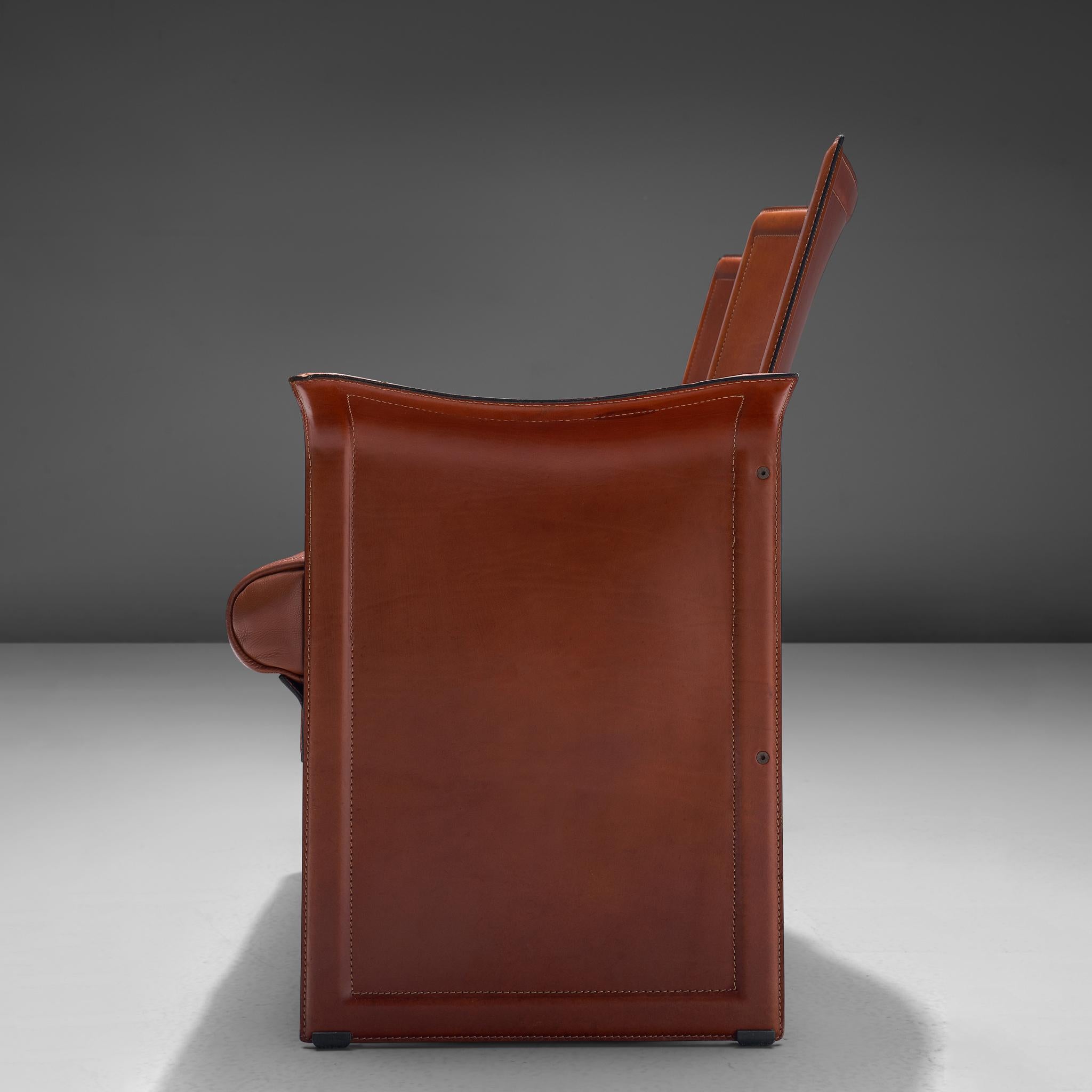 Tito Agnoli 'Korium' Sofa in Cognac Leather 1