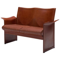 Tito Agnoli Sofa „Korium“ aus cognacfarbenem Leder