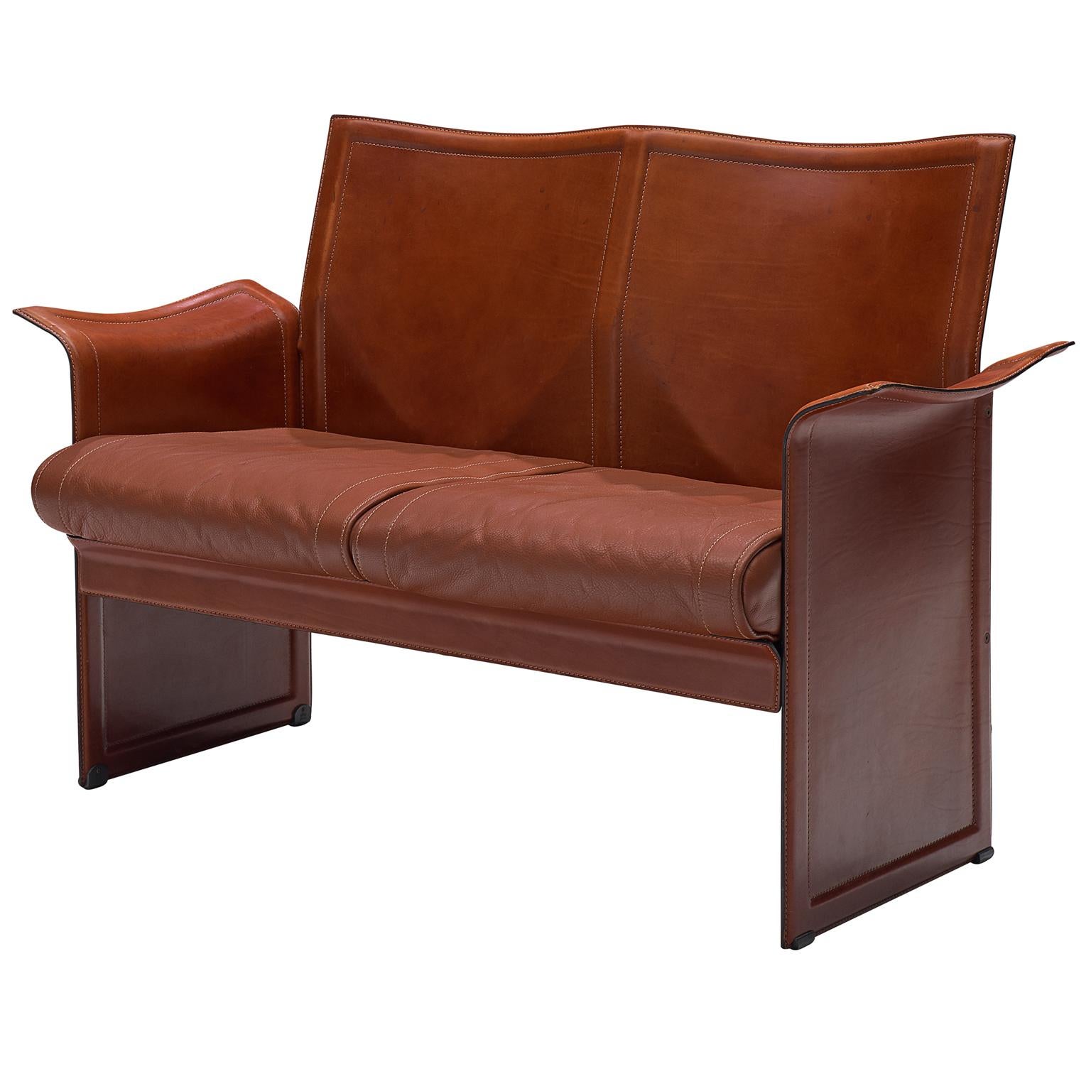 Tito Agnoli 'Korium' Sofa in Cognac Leather