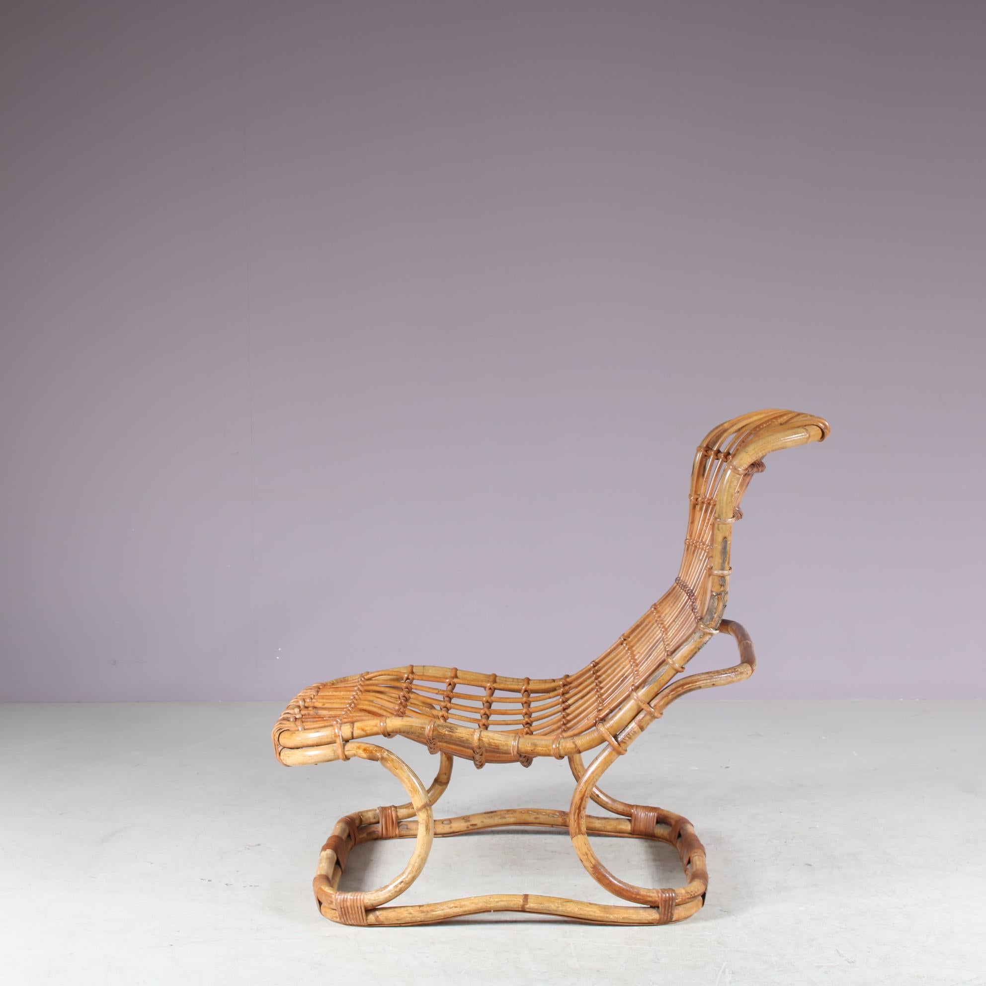 Tito Agnoli Silla de salón para Bonacina, Italia 1950 Ratán en venta