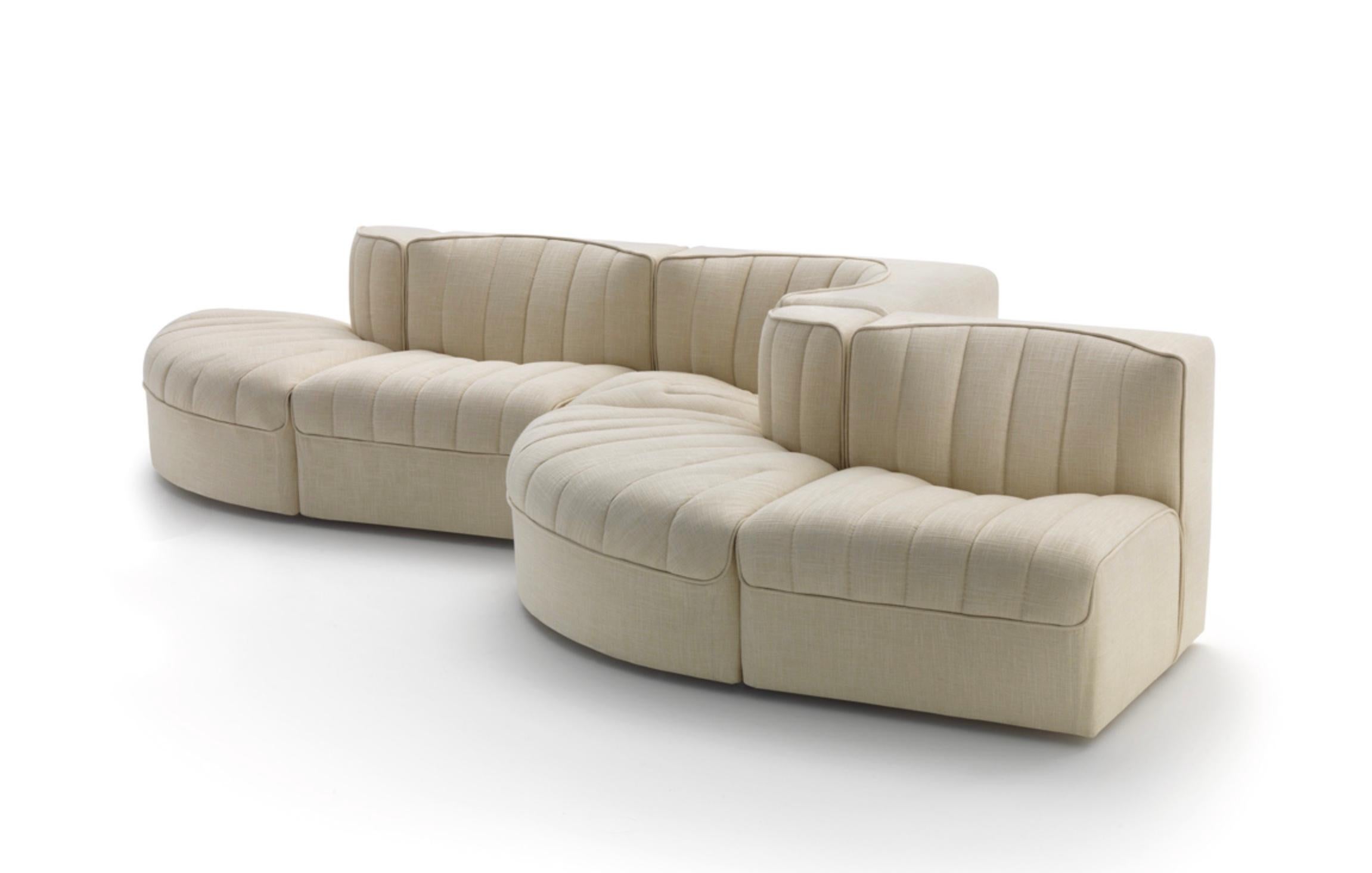 Mid-Century Modern Tito Agnoli Modular '9000' Sofa for Arflex 5 Piece Serpentine Version For Sale