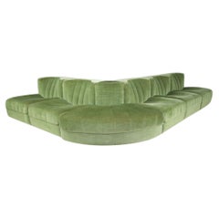 Tito Agnoli Novemila 9000 Sofa in Green Velvet