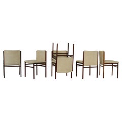 Tito Agnoli Off-White Bouclé Dining Chairs for Cinova, 1960s Italy, Set of 6