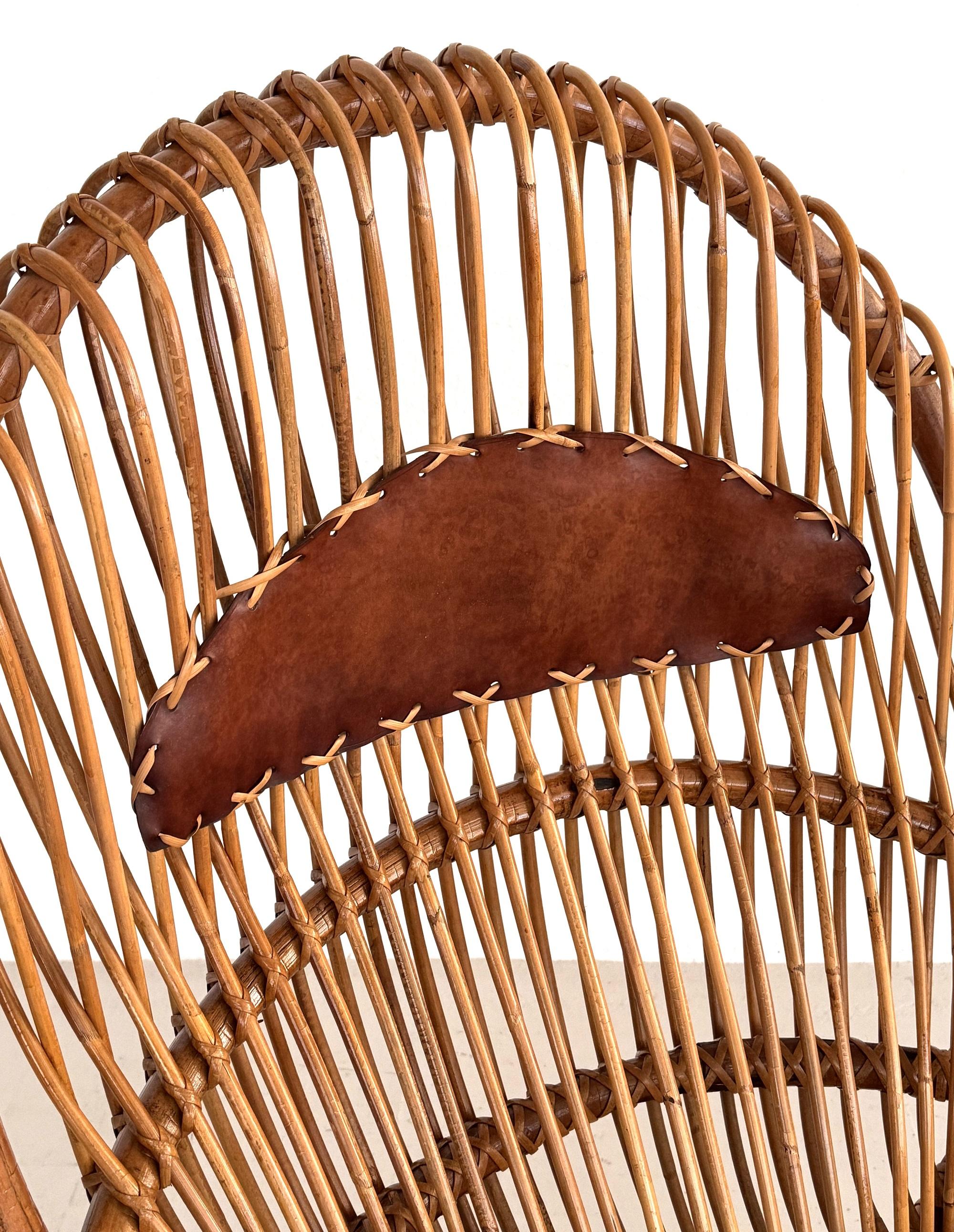 Poltrona organica in vimini di bambù di Tito Agnoli per Bonacina, 1960 ca. in vendita 3