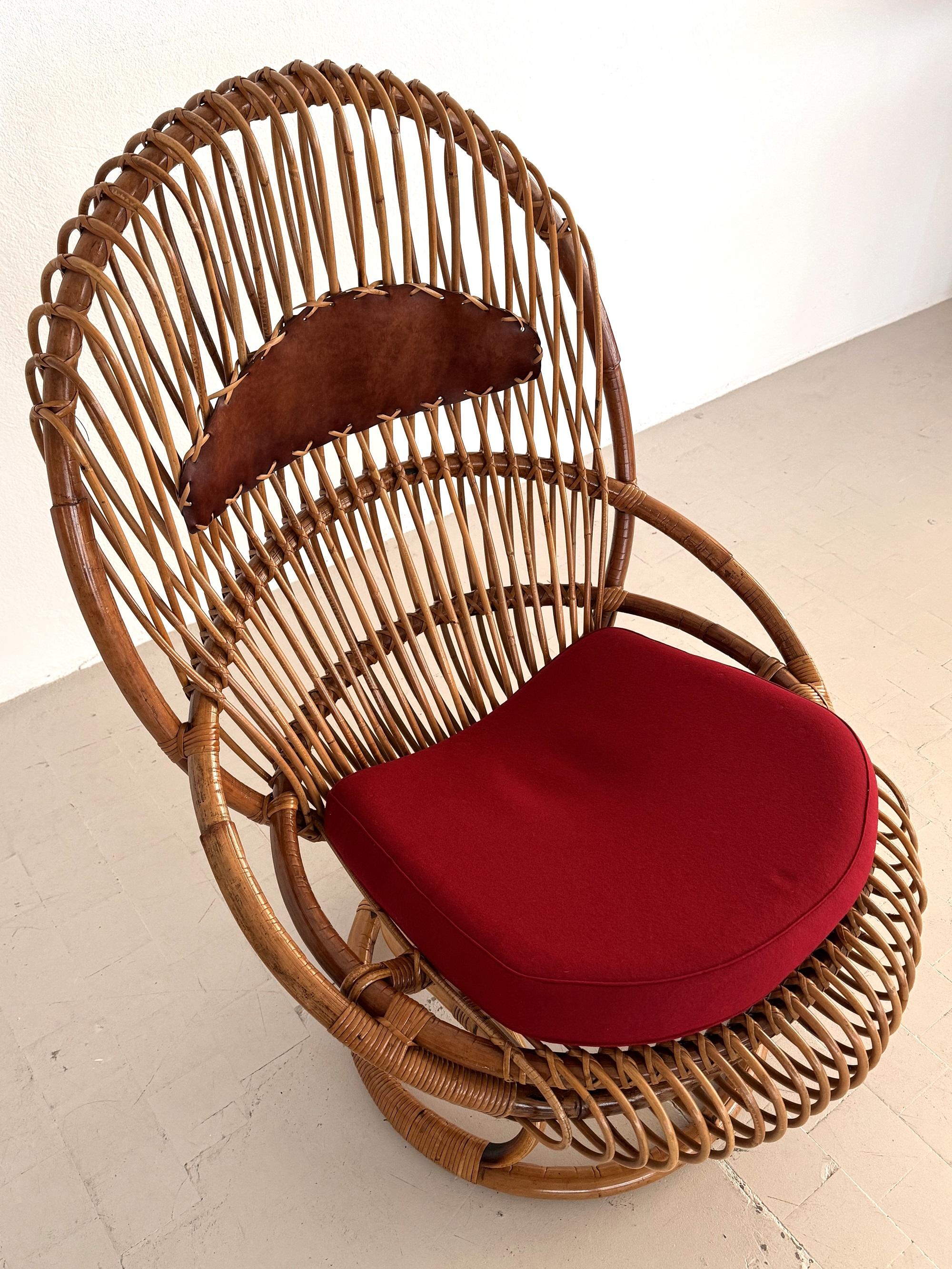 Poltrona organica in vimini di bambù di Tito Agnoli per Bonacina, 1960 ca. in vendita 8