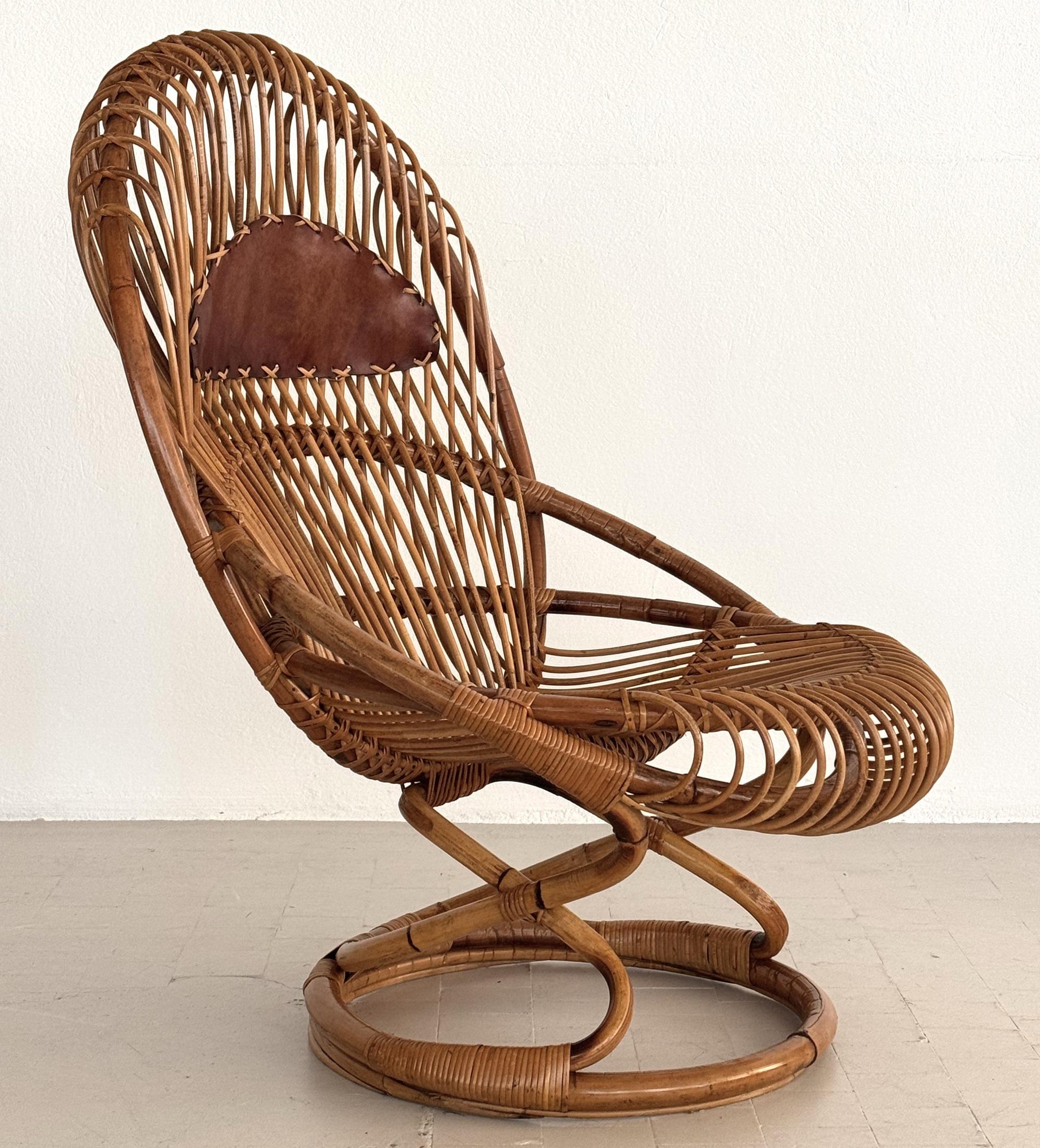 Poltrona organica in vimini di bambù di Tito Agnoli per Bonacina, 1960 ca. in vendita 9