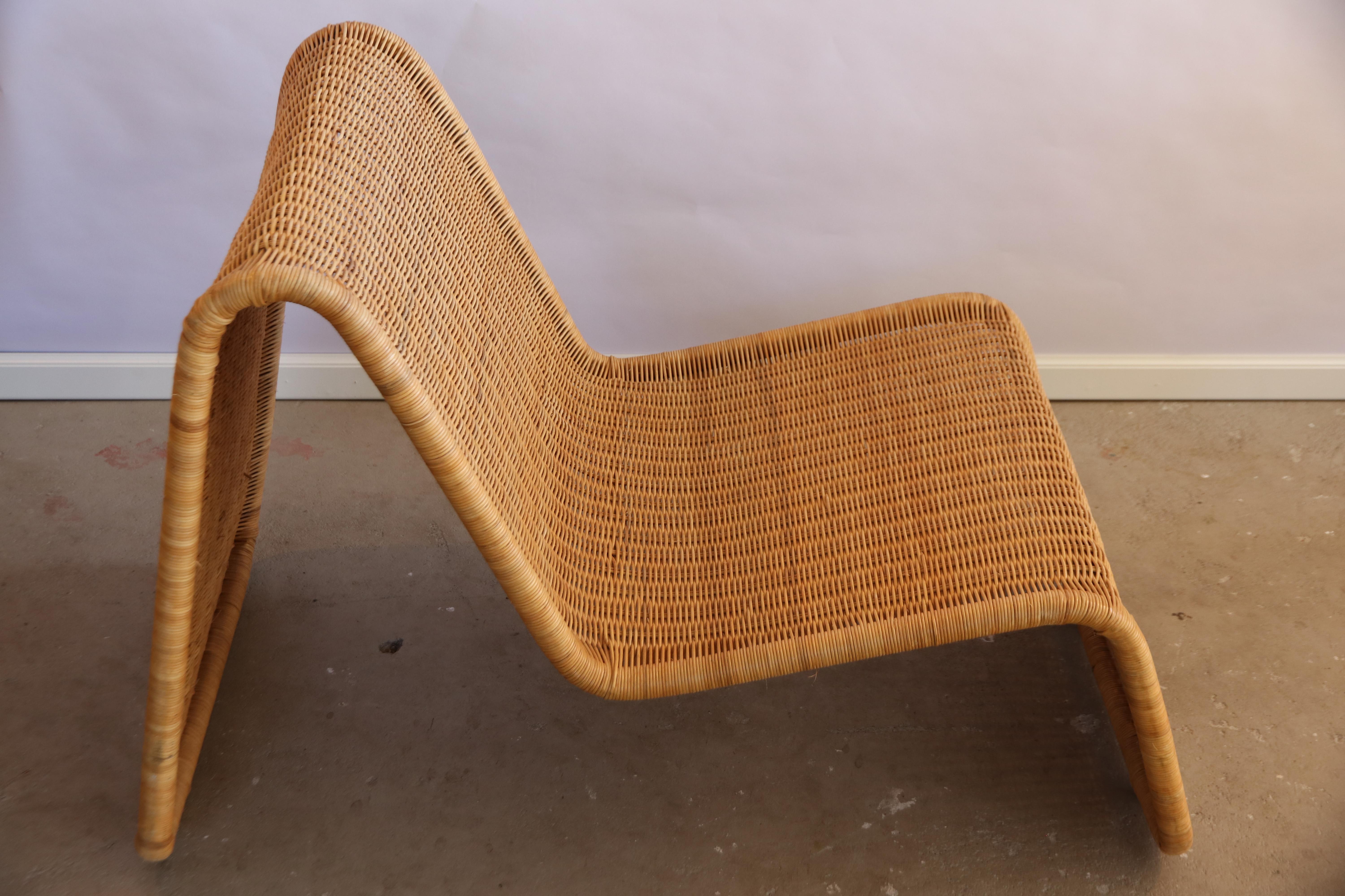 Mid-Century Modern Tito Agnoli P4 Lounge Rattan Easy Chair