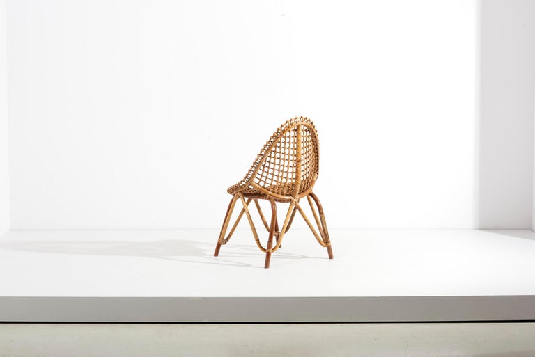 Tito Agnoli Pair of Rattan Chairs for Bonacina, Italy, 1950s For Sale 3