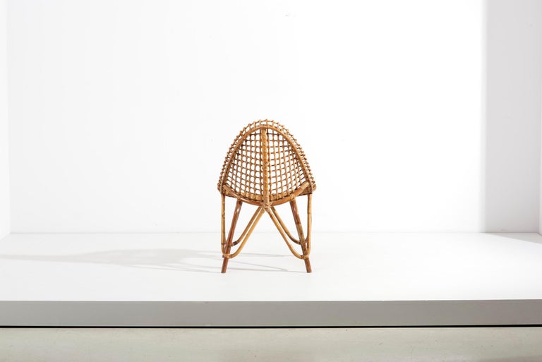Tito Agnoli Pair of Rattan Chairs for Bonacina, Italy, 1950s For Sale 4