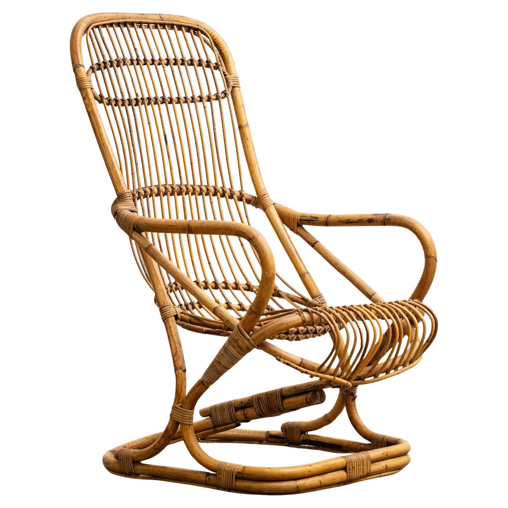 Tito Agnoli Rattan Chair