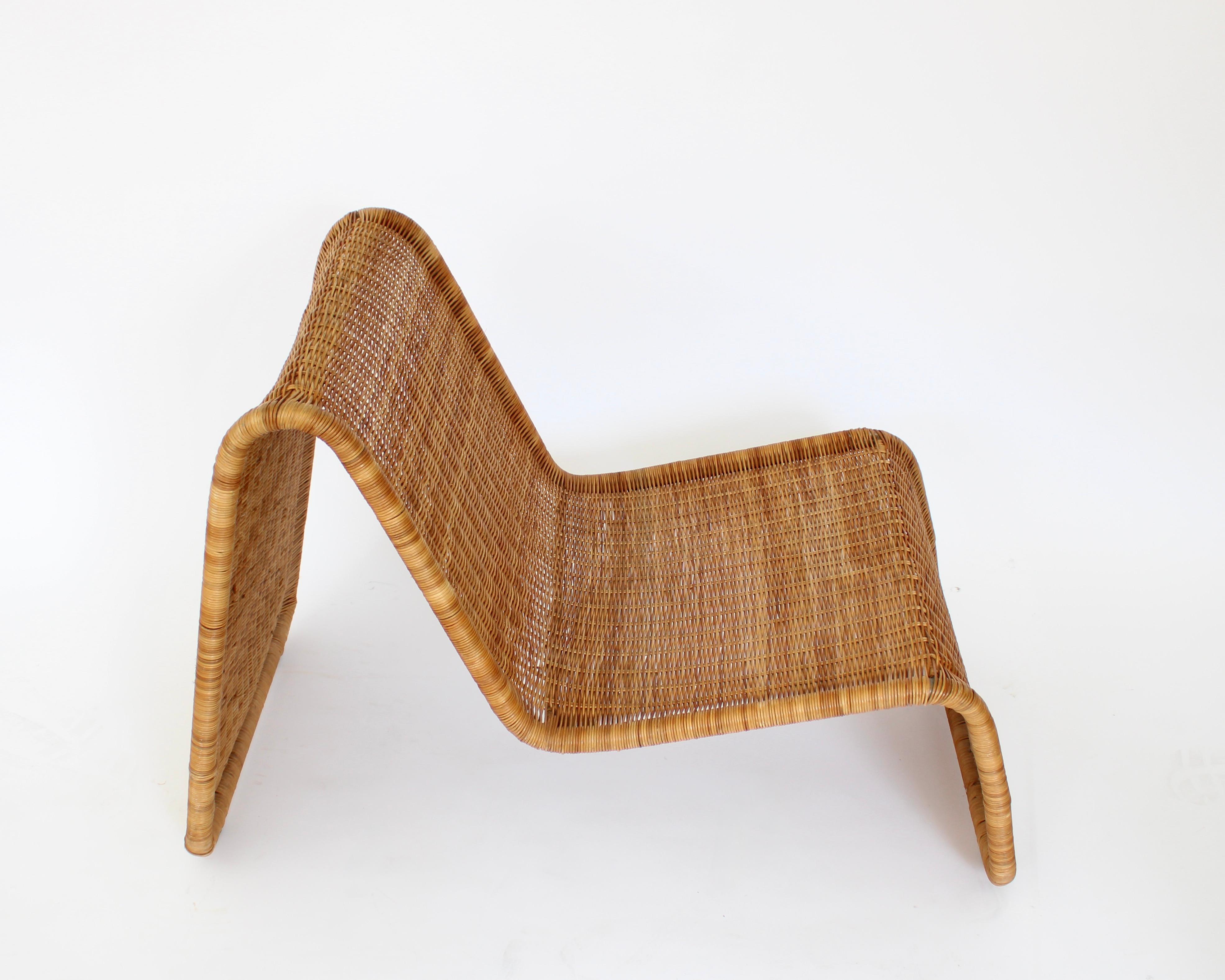 Tito Agnoli Rattan Sculptural Italian Lounge Chairs 