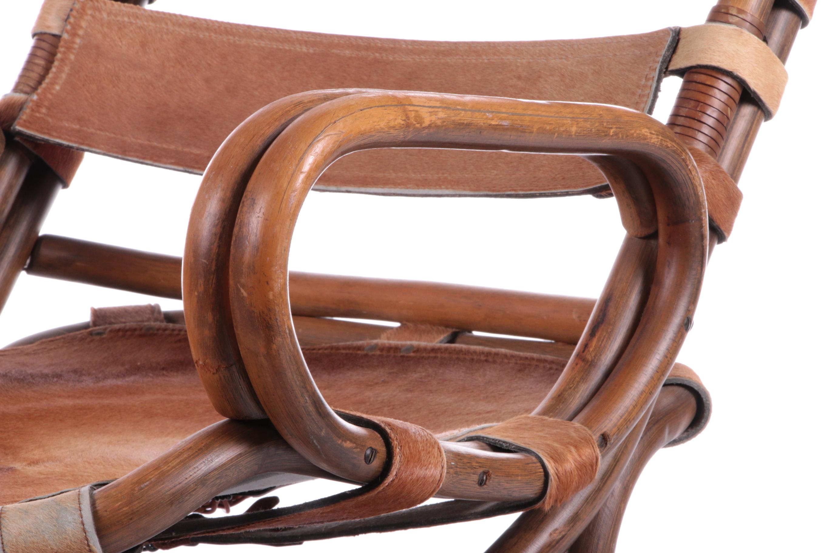 Tito Agnoli Relax Chair Made of Bamboo and Leather, 1960 For Sale 3