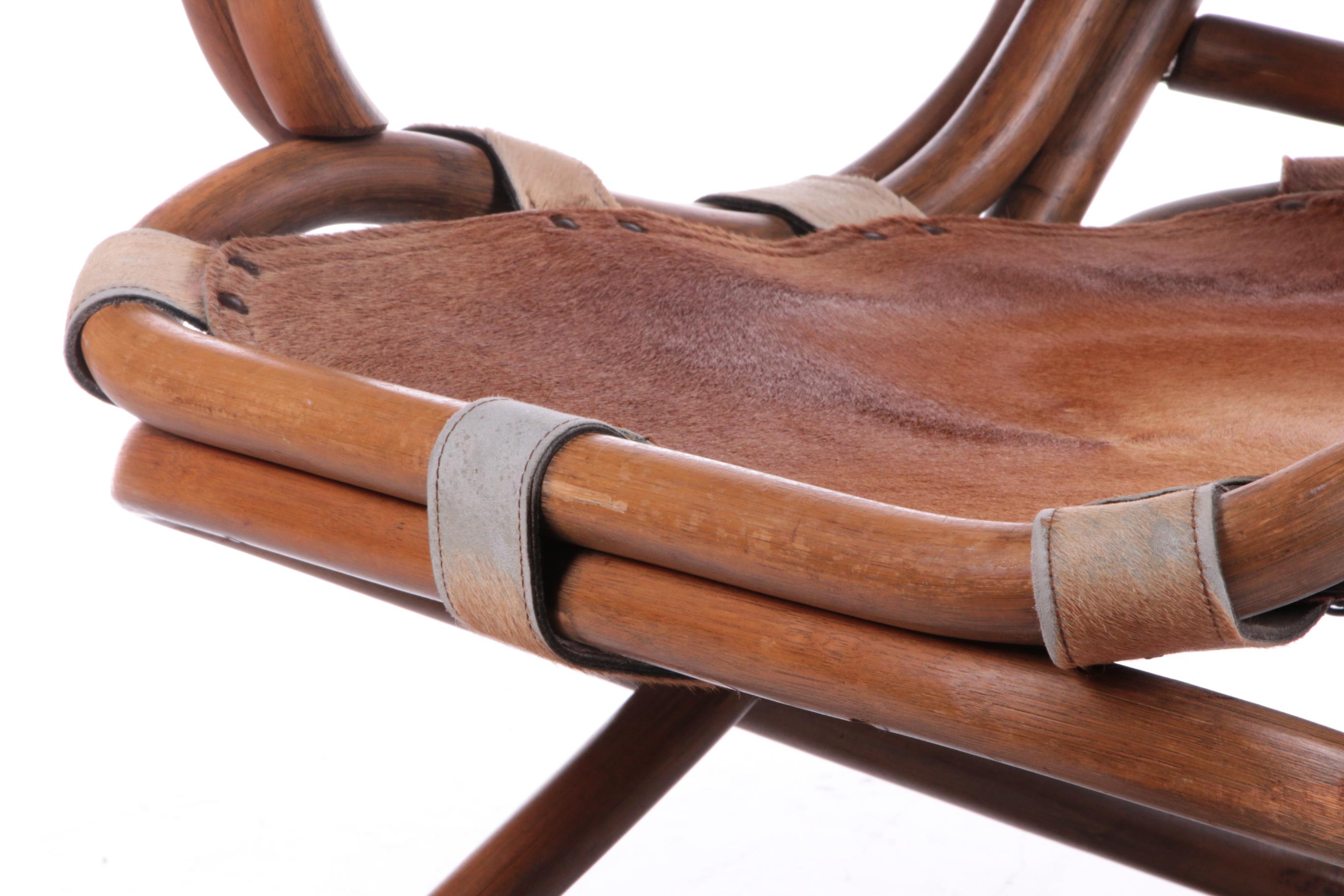 Tito Agnoli Relax Chair Made of Bamboo and Leather, 1960 For Sale 4