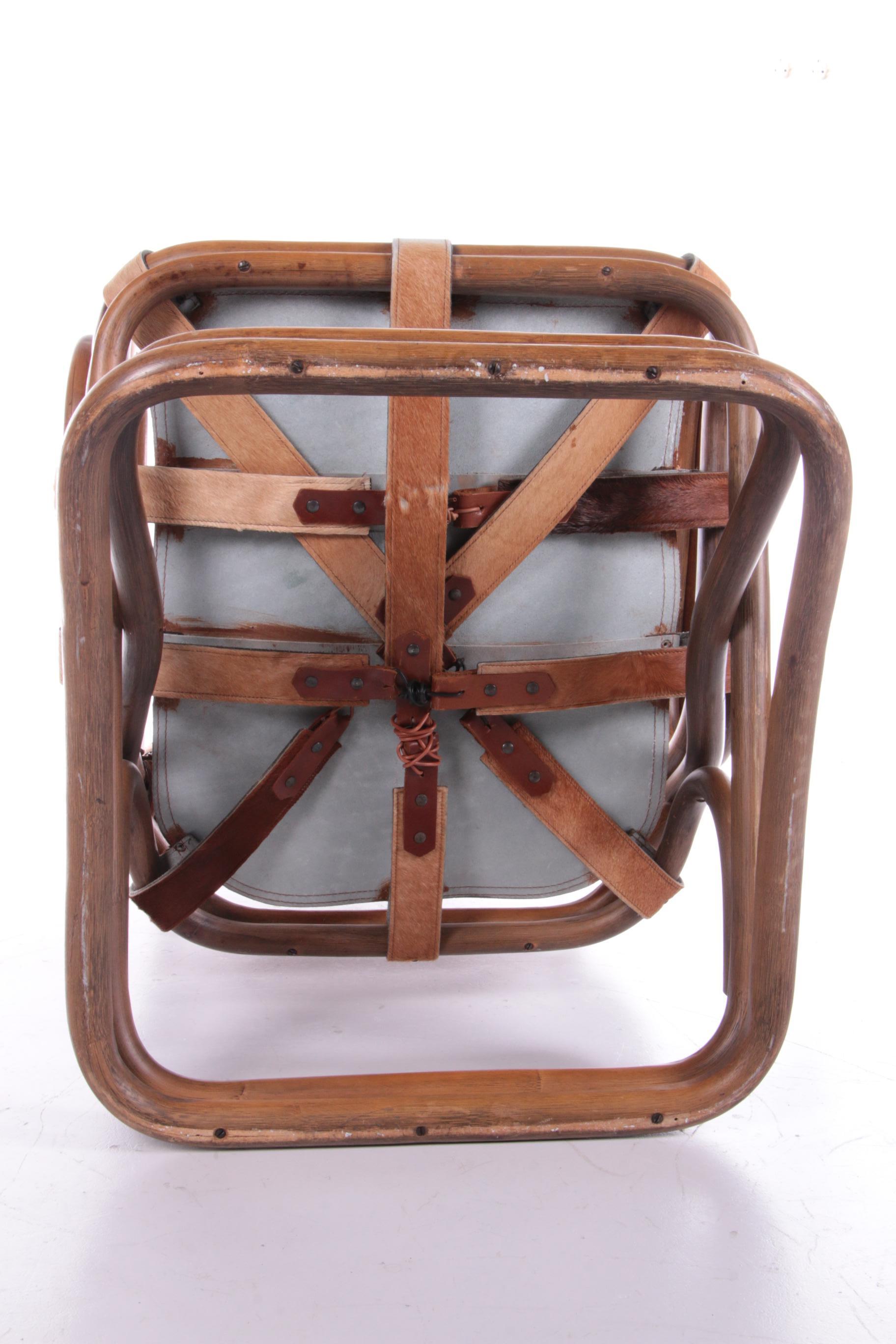 Chaise de relax Tito Agnoli en bambou et cuir, 1960 en vente 11