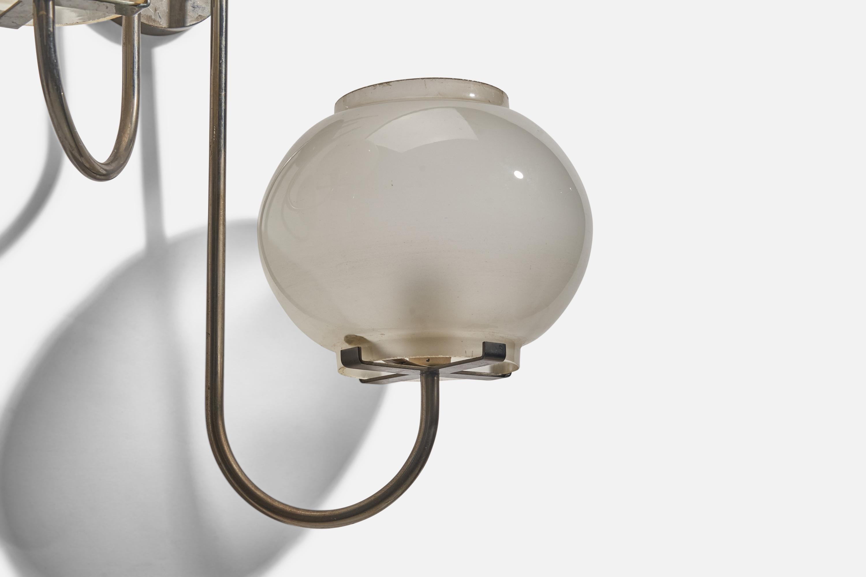 Mid-20th Century Tito Agnoli, Sconce, Metal, Glass, O-Luce, Italy, 1961 For Sale