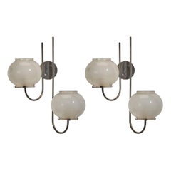 Tito Agnoli, appliques, métal, verre, O-Luce, Italie, 1961