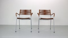 Tito Agnoli Set of 2 Leather "Mis B2 RVS" Armchairs for Pierantonio Bonacina