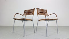 Tito Agnoli Set of 2 Leather "Mis B2 RVS" Armchairs for Pierantonio Bonacina