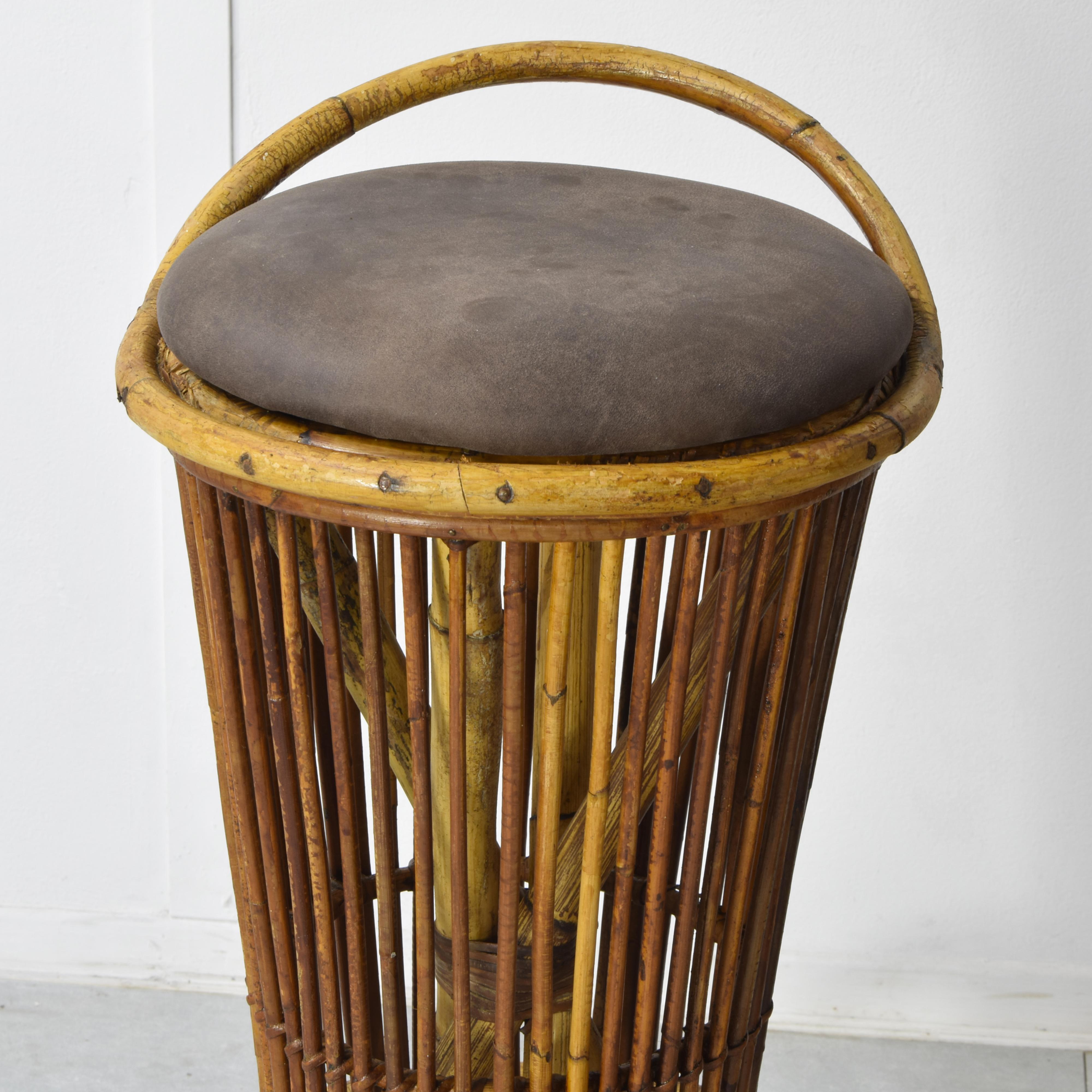 Tito Agnoli set de dos taburetes de bambú 1960s en venta 3