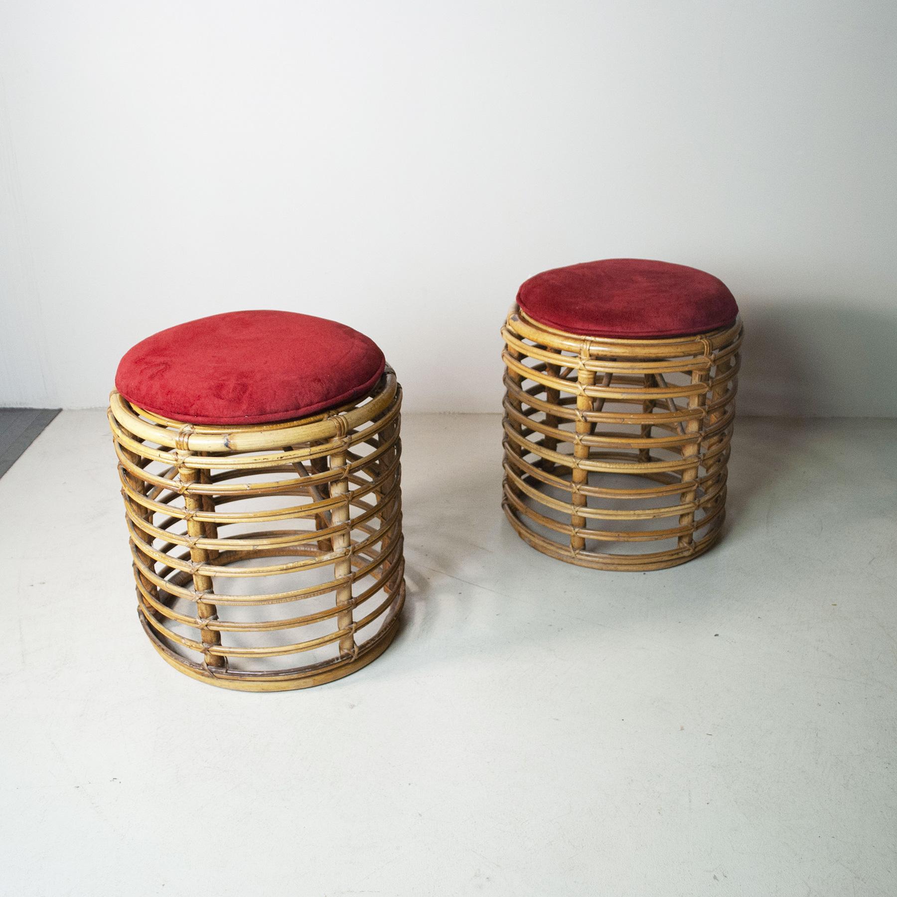 Tito Agnoli set of two bamboo stools 1960s.

Tito Agnoli was born in Lima, Peru, in 1931 into an Italian family. He returned to Italy after the war. A painter by training (he studied with Sironi), in 1949 he enrolled in the Faculty of Architecture,