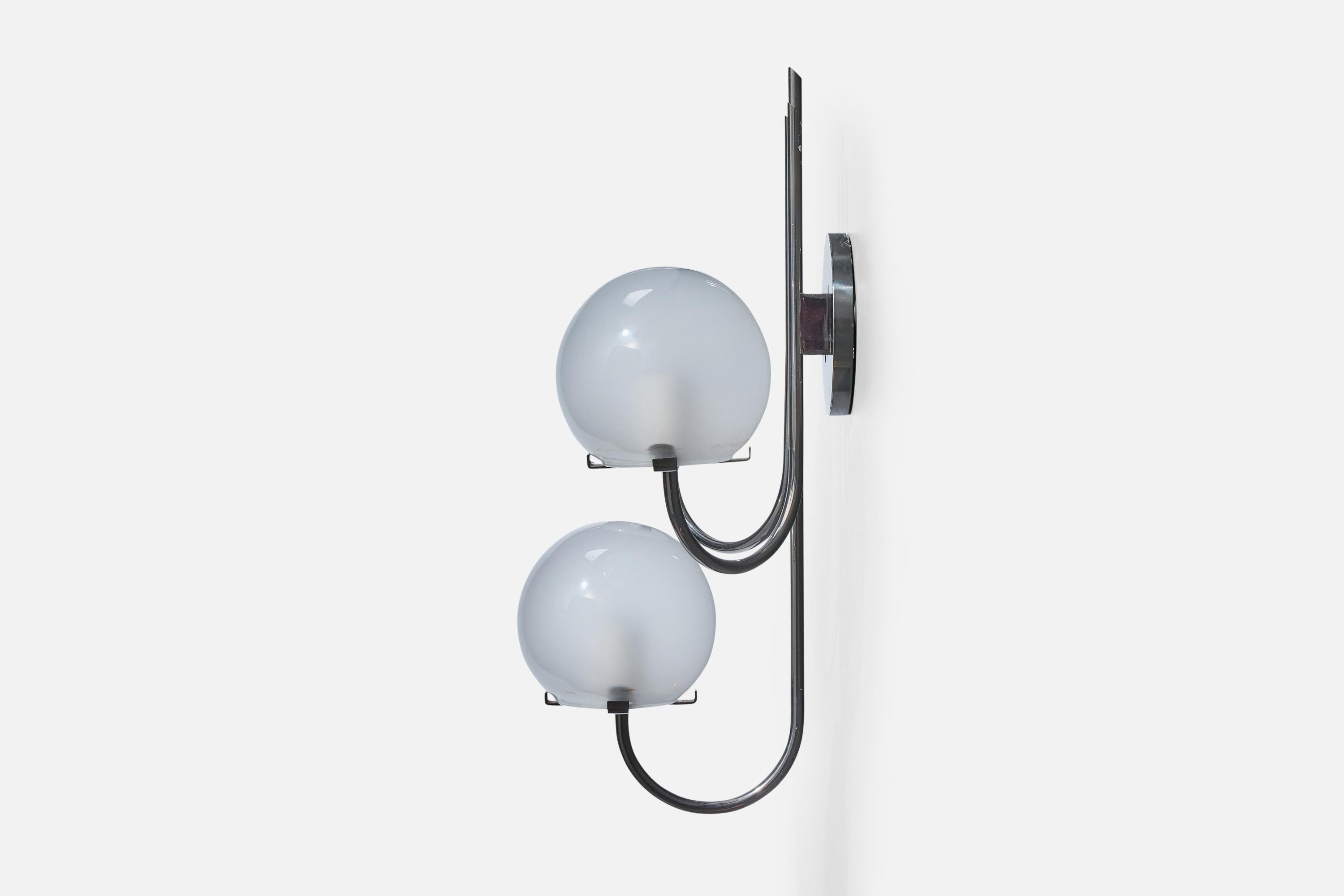 Italiano Tito Agnoli, Applique, Metallo, Vetro, Italia, 1961 in vendita