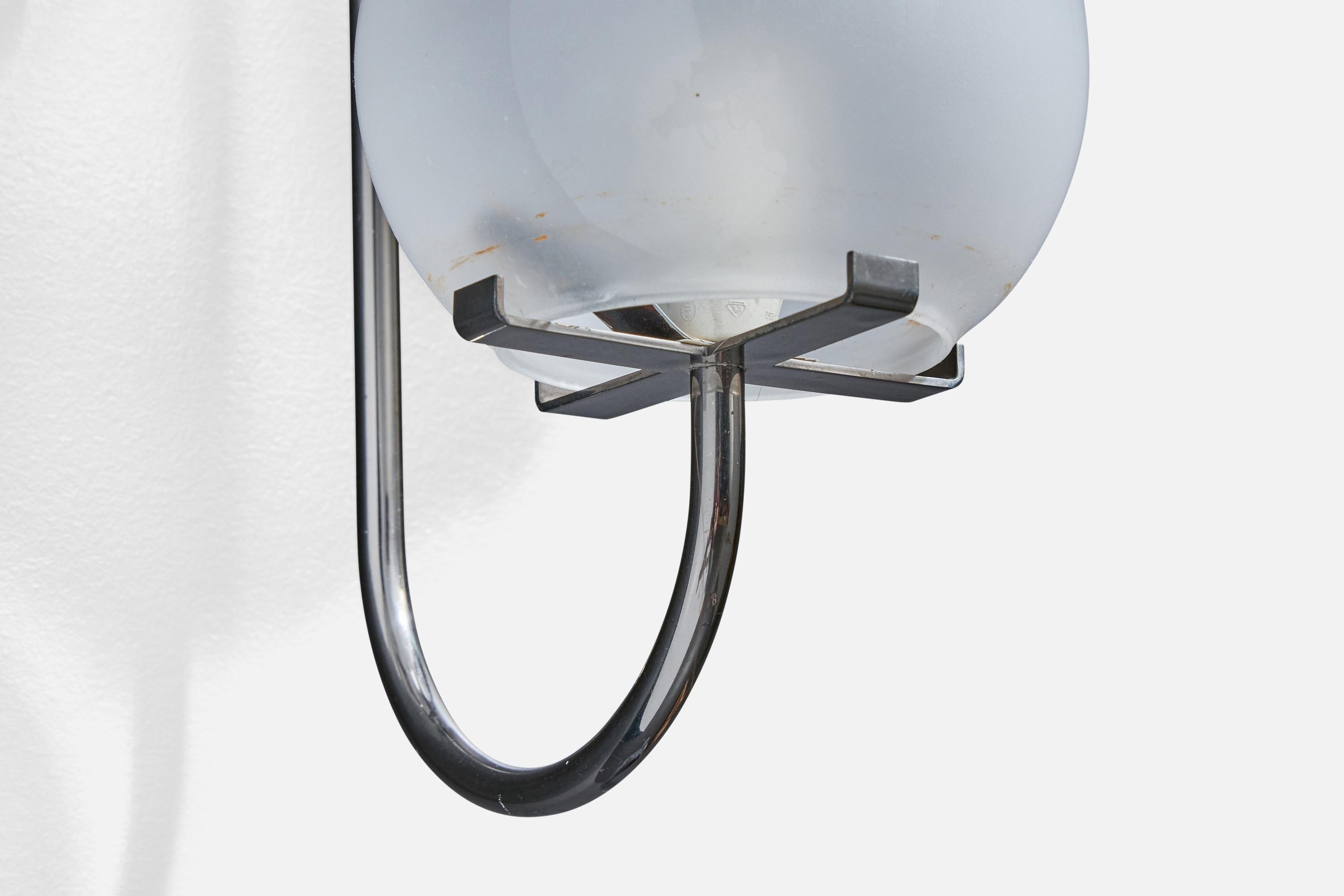 Metà XX secolo Tito Agnoli, Applique, Metallo, Vetro, Italia, 1961 in vendita