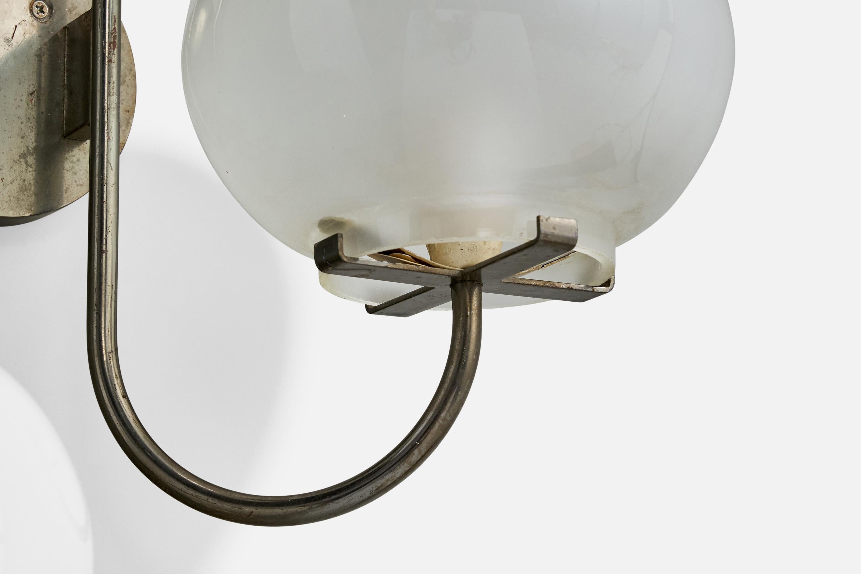 Tito Agnoli, Wall Light, Metal, Glass, Italy, 1961 For Sale 1
