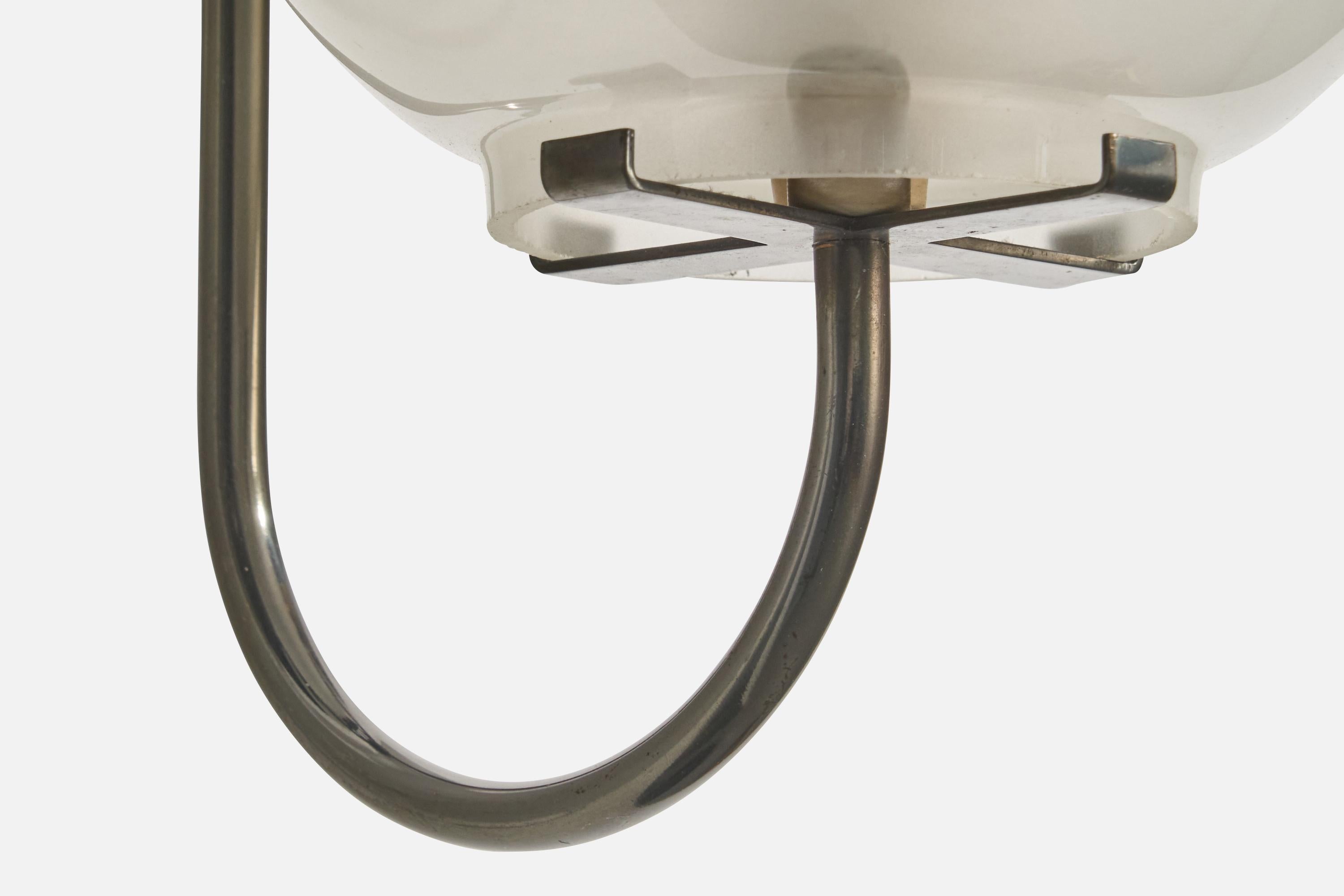 Tito Agnoli, Wall Light, Metal, Glass, Italy, 1961 For Sale 2