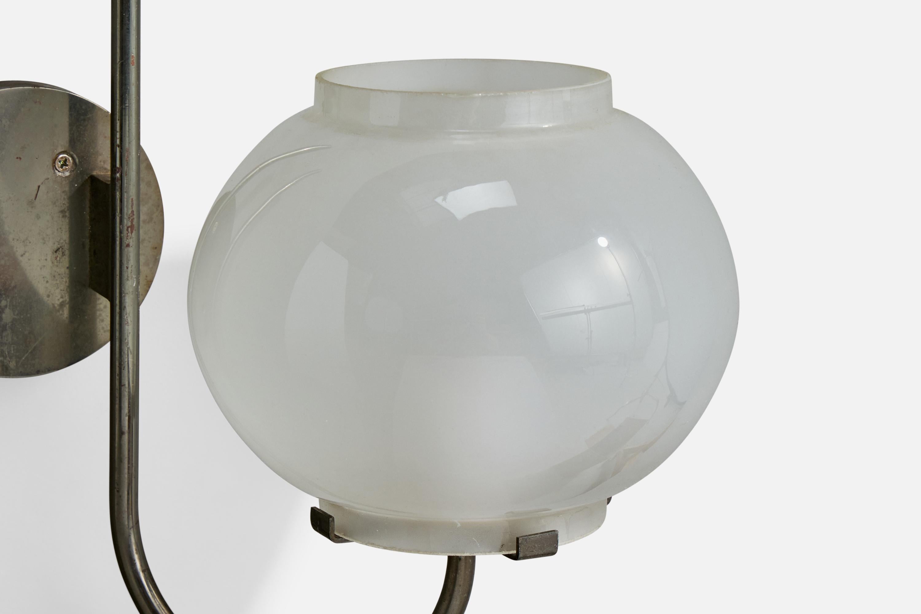 Tito Agnoli, Wall Light, Metal, Glass, Italy, 1961 For Sale 2